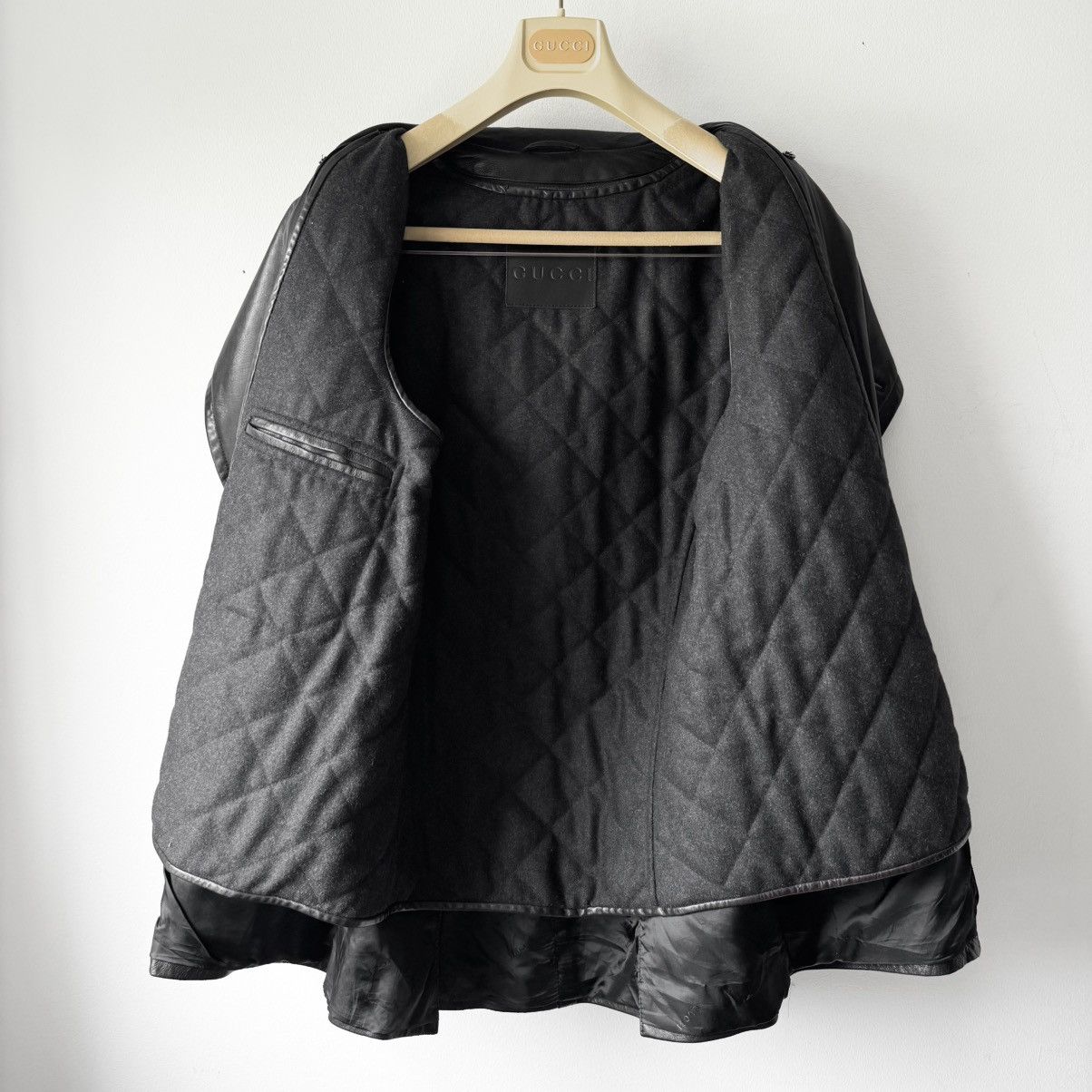 Gucci Gucci Tom Ford FW1996 Double Breasted Lined Leather Peacoat Size US M / EU 48-50 / 2 - 12 Thumbnail