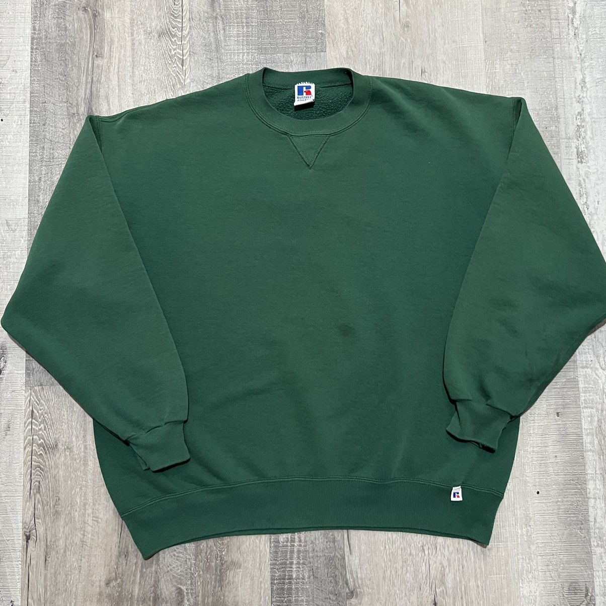 Russell Athletic × Vintage VTG Russell Athletic Sweatshirt Blank Green 90sbCrewneck Size US XXL / EU 58 / 5 - 1 Thumbnail