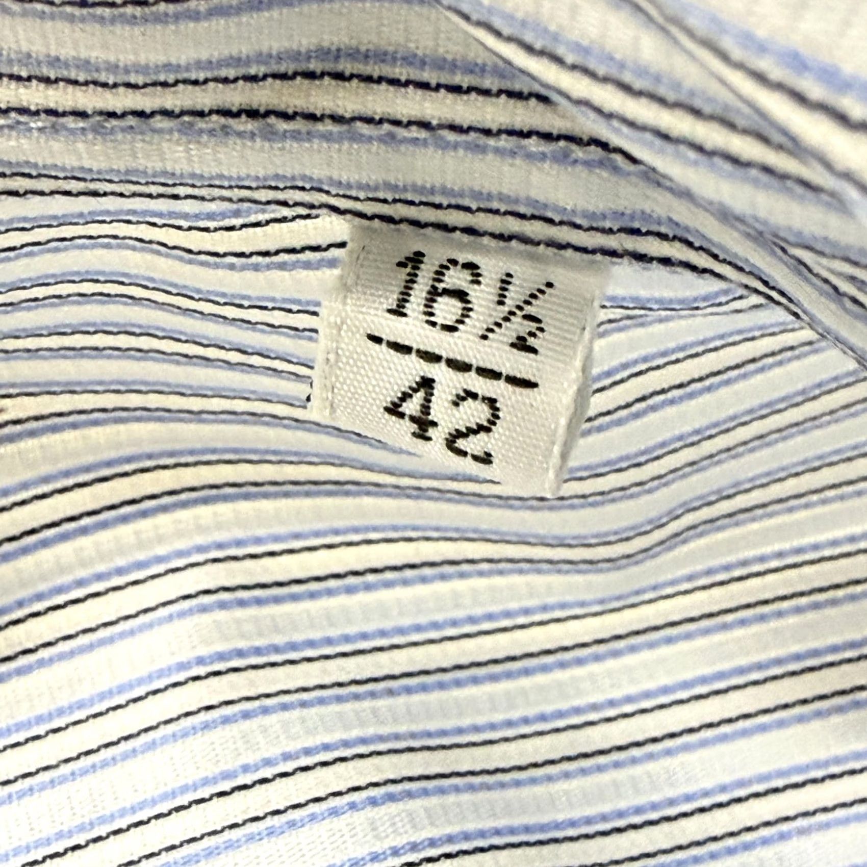 Missoni Missoni Dress Shirt Mens 16.5 Blue Stripe 100% Cotton Button Front Long Sleeve Shirt Size 46R - 4 Thumbnail