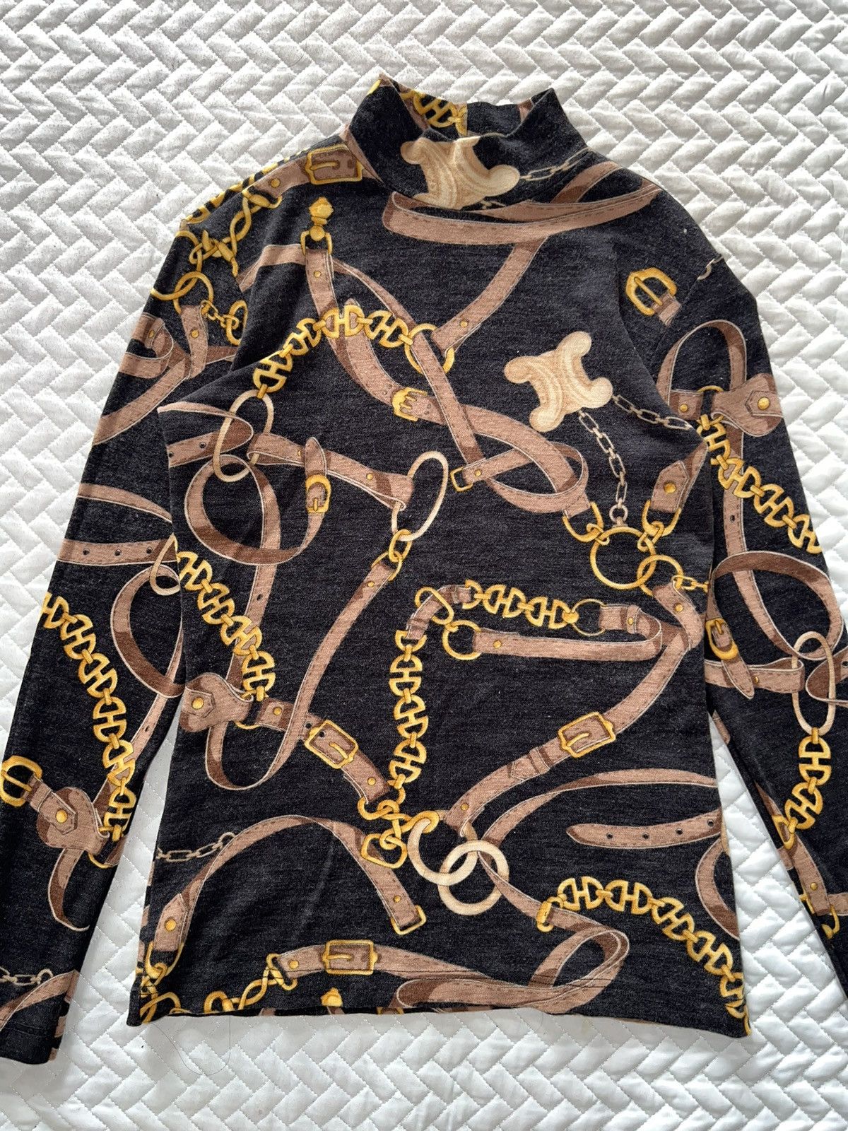 Celine Vintage CELINE all over patent long sleeve ⚜️ Size M / US 6-8 / IT 42-44 - 6 Thumbnail