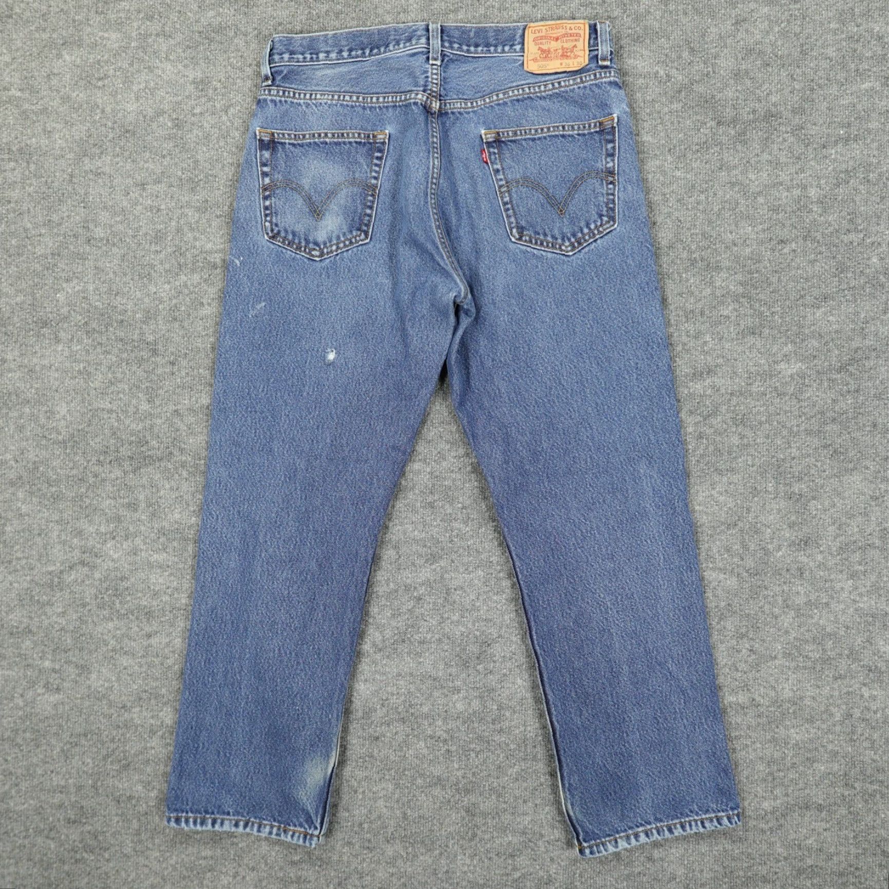 Levi's Levi's 505 Jeans Mens 36x30 Blue Regular Fit Straight Leg Stretch Denim Size US 36 / EU 52 - 3 Thumbnail