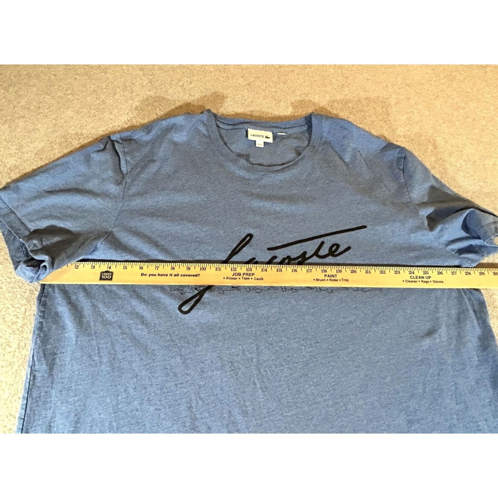 Lacoste Lacoste Shirt Mens 3XL Blue Script Graphic Short Sleeve Crew Tee Big Tall 3XLB Size US XXL / EU 58 / 5 - 4 Thumbnail