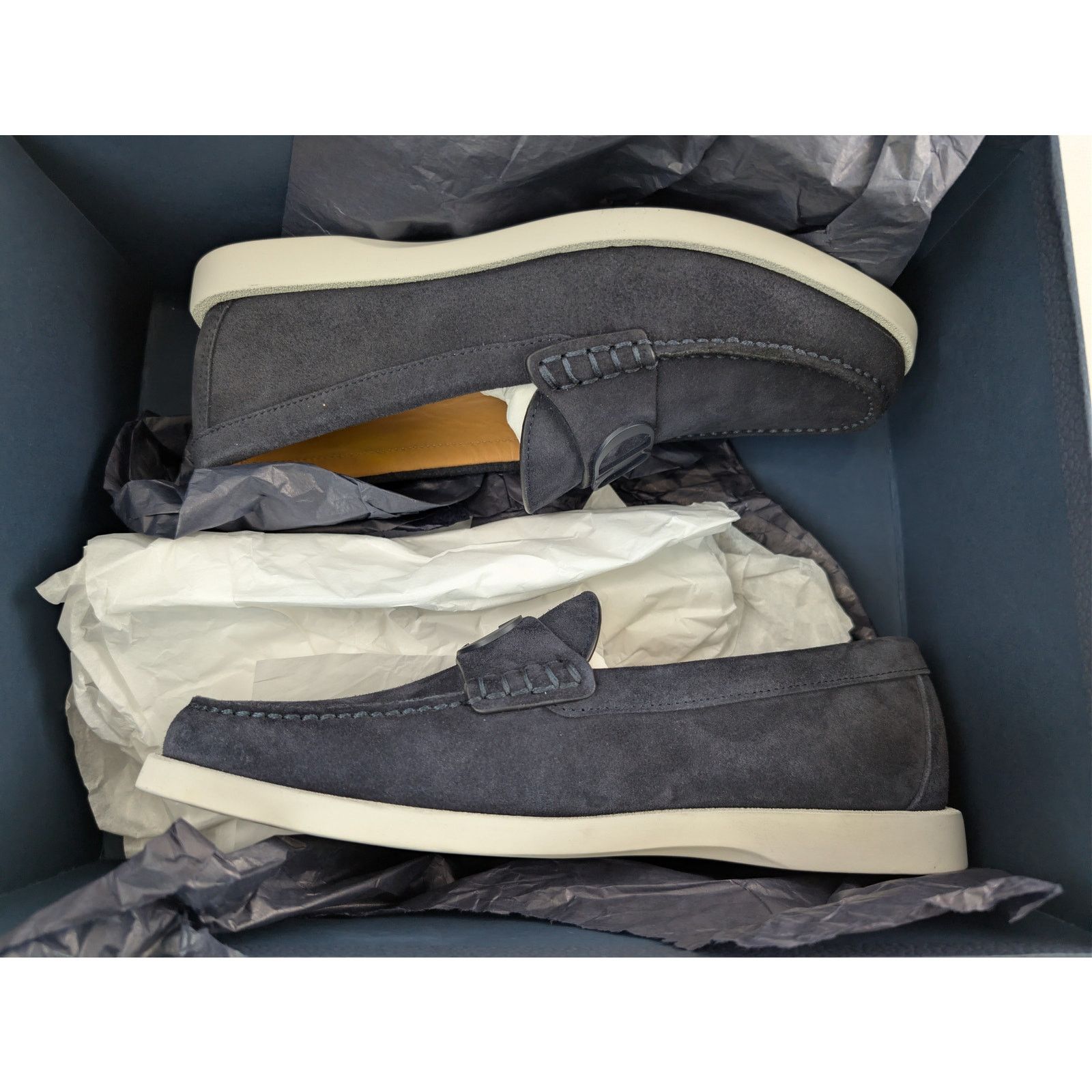 Dior o1rshd1 D'Granville suede Loafers Shoe Boots in navy blue Size US 8 / EU 41 - 20 Thumbnail
