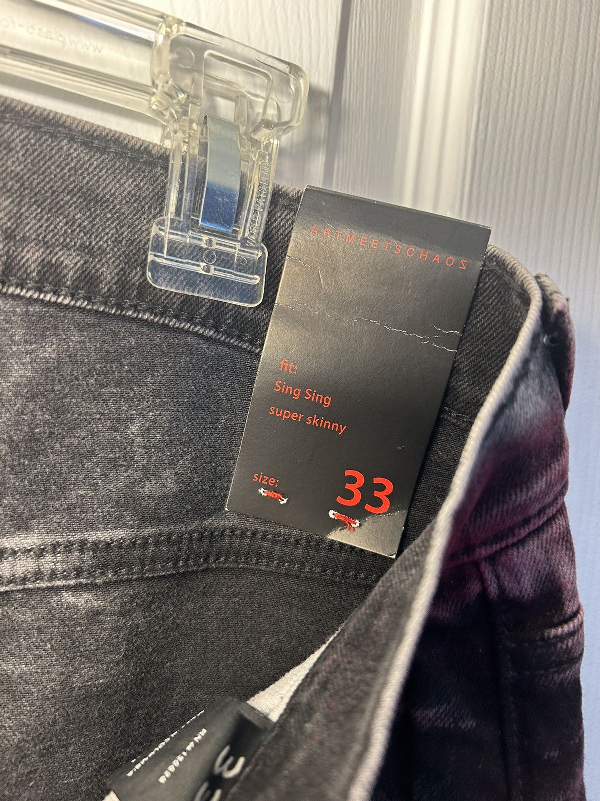 Other “ARTMEETSCHAOS” Black/ Red stain and ripped distressed Size US 33 - 6 Thumbnail