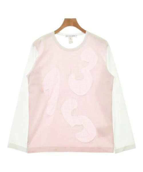 Comme des Garcons SHIRT T-Shirts Cotton Long Sleeve Number Pattern White x Pink Size US M / EU 48-50 / 2 - 1 Thumbnail