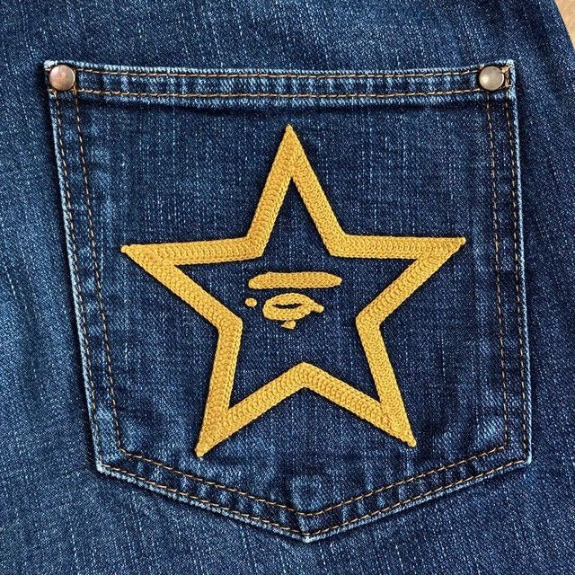 Bape BAPE STA embroidered denim shorts a bathing ape star ★size M Size US 32 / EU 48 - 4 Thumbnail