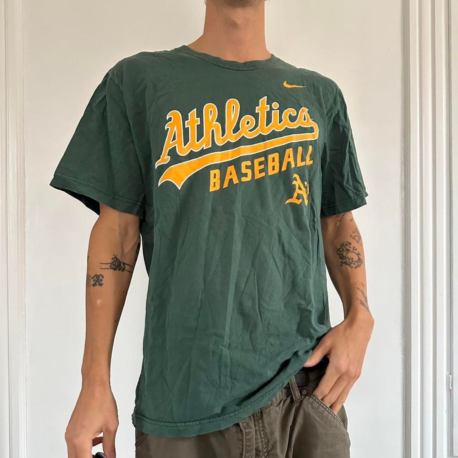 Nike Vintage 00s Nike Oakland Athletics A’s Baseball MLB Shirt Size US M / EU 48-50 / 2 - 1 Thumbnail