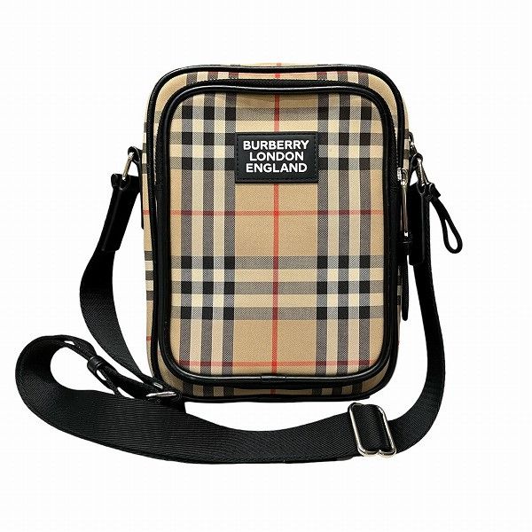Burberry Burberry Burberry Vintage Check Canvas Leather Shoulder Bag Canvas Crossbody Bag 8023381 in Great Condition Size ONE SIZE - 1 Thumbnail