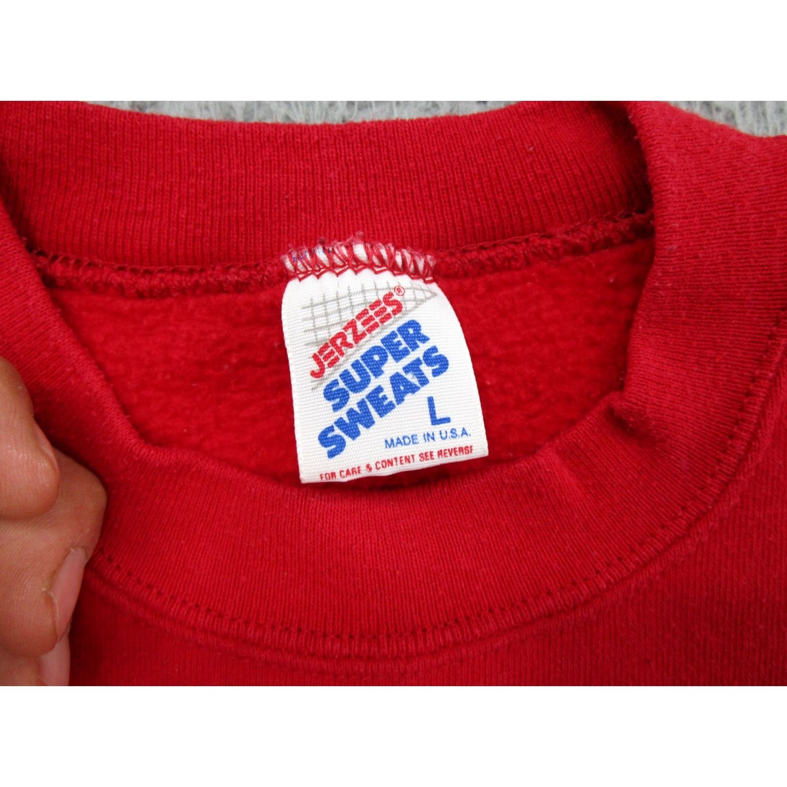 Jerzees VINTAGE Wisconsin Badgers Rose Bowl Embroidered Sweatshirt Size L USA Made Sweatshirt Mens Red 1994 Embroidered USA Rose Bowl Size US L / EU 52-54 / 3 - 3 Thumbnail