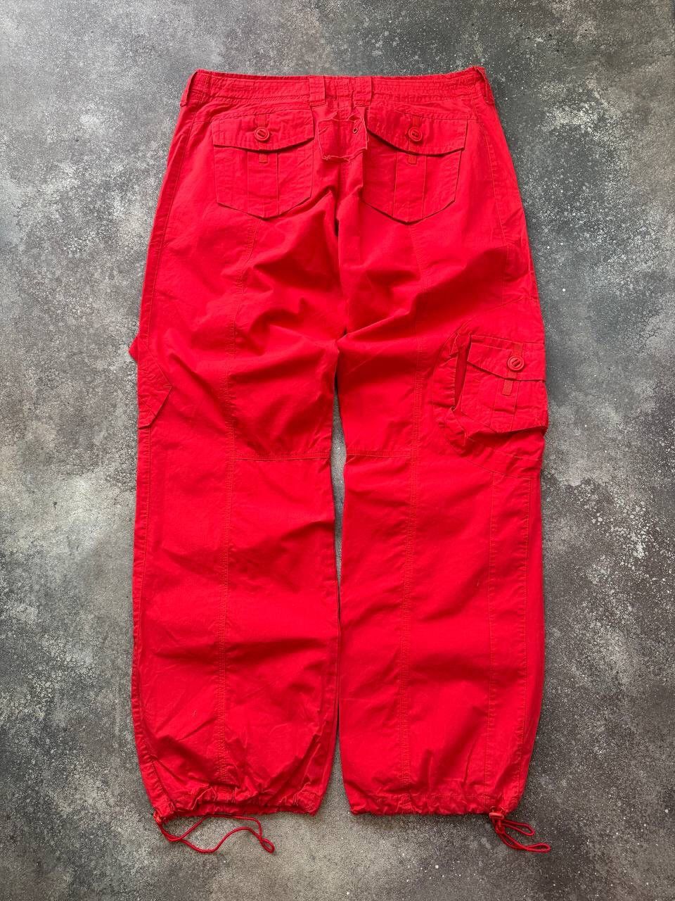 20471120 Japanese Style Vintage Multi pocket Cargo Parachute Pants Size 29" - 2 Thumbnail