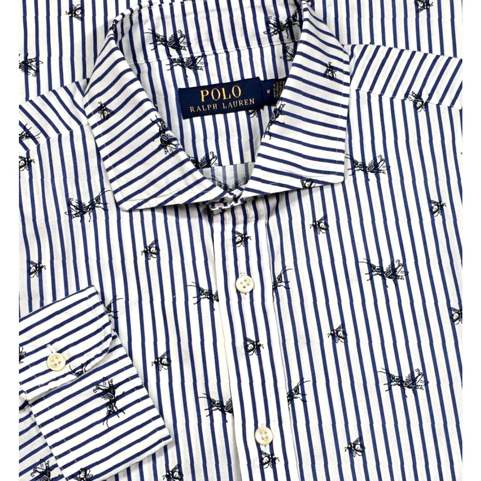 Polo Ralph Lauren Polo Ralph Lauren Shirt M Men Blue White Striped Button-Up Long Sleeve Size US M / EU 48-50 / 2 - 2 Thumbnail