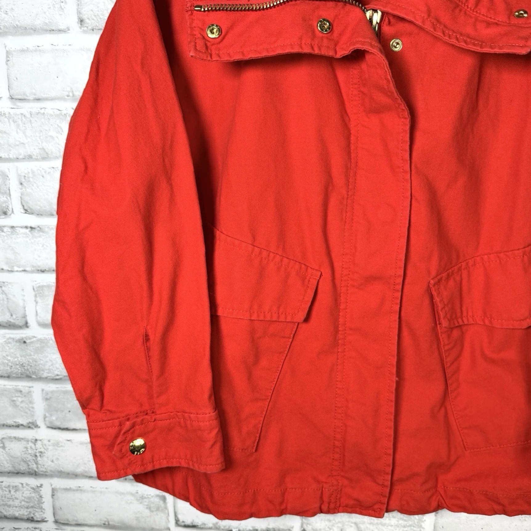 Michael Kors MICHAEL KORS Orange Full Zip Jacket Womens Size L Cotton Basic Size L / US 10 / IT 46 - 3 Thumbnail