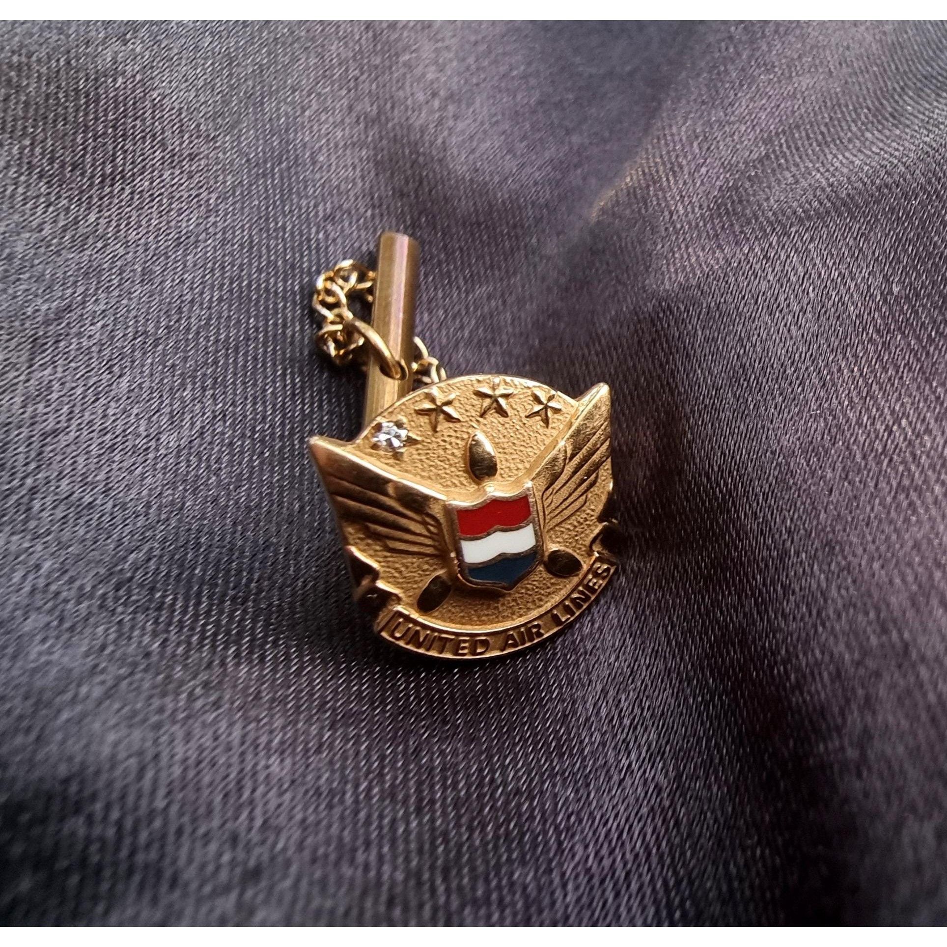 Vintage Vintage United Airlines 1/10 10K Gold Lapel Tie Tack Pin Size ONE SIZE - 5 Thumbnail