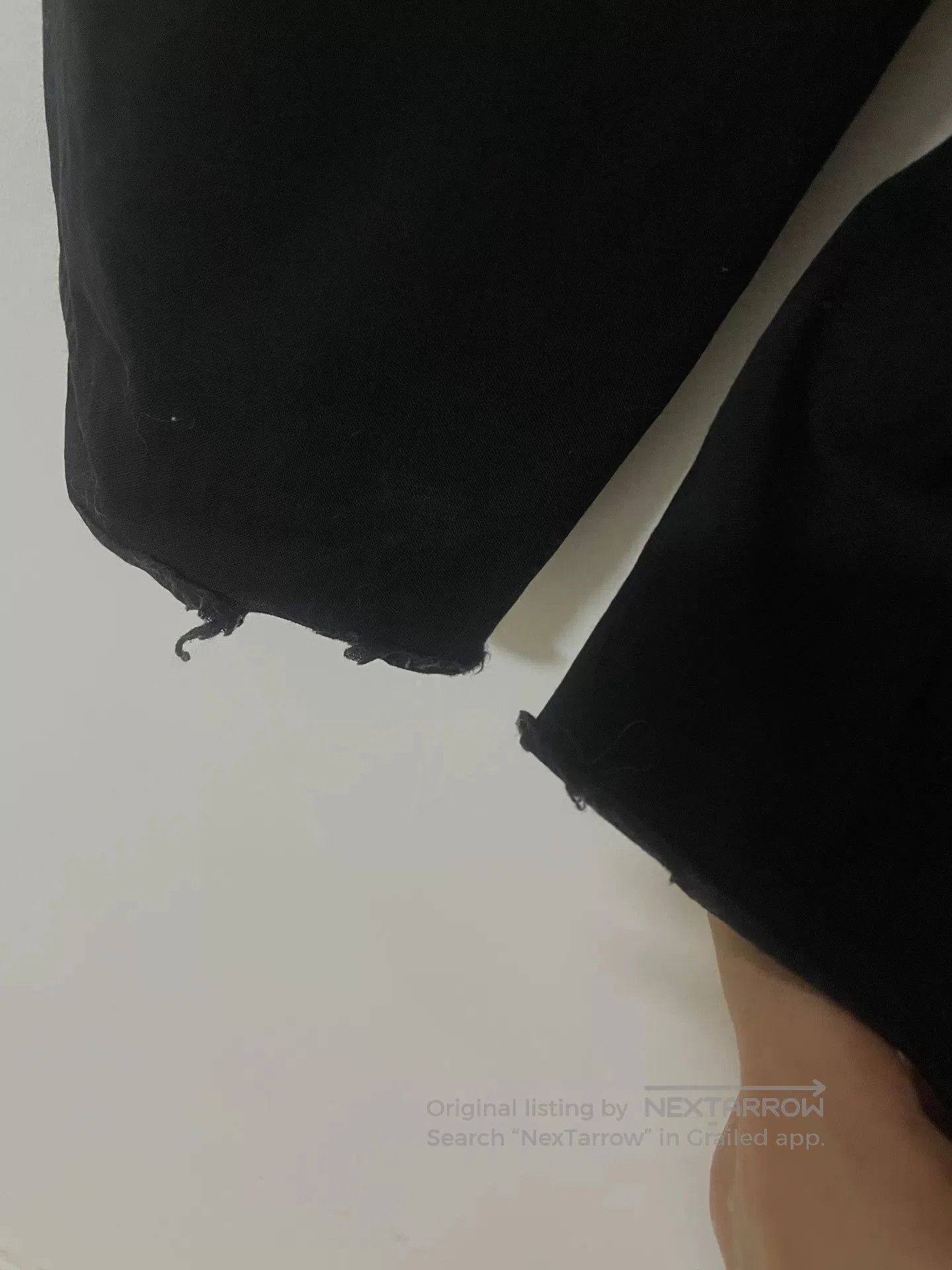 black wool straight-leg trousers size 48.