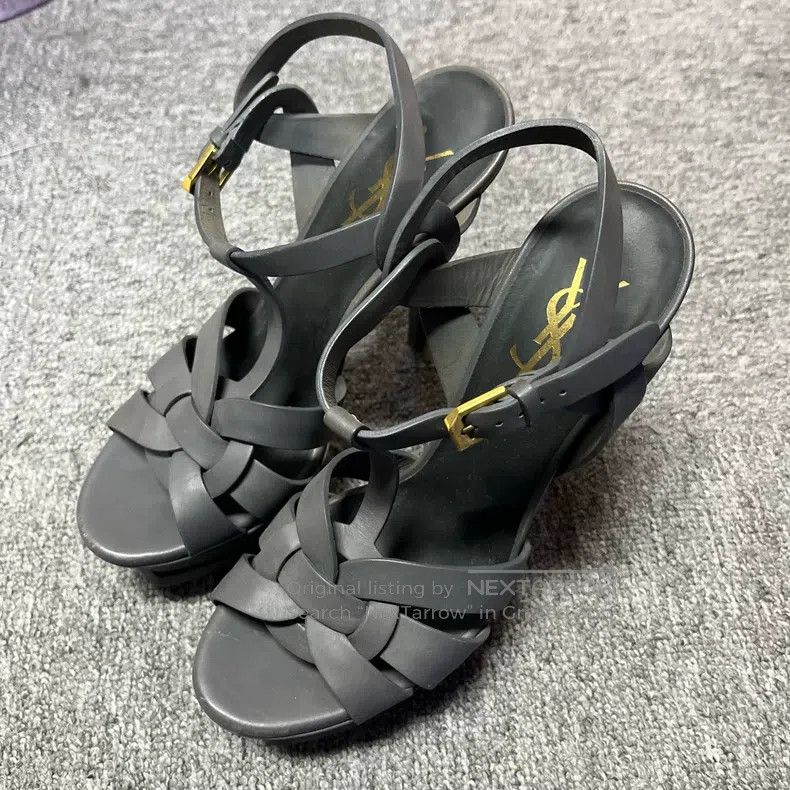 Saint Laurent Paris Saint Laurent Paris Black Round Toe Buckle Thin Heel Singl Size US 6 / IT 36 - 1 Thumbnail