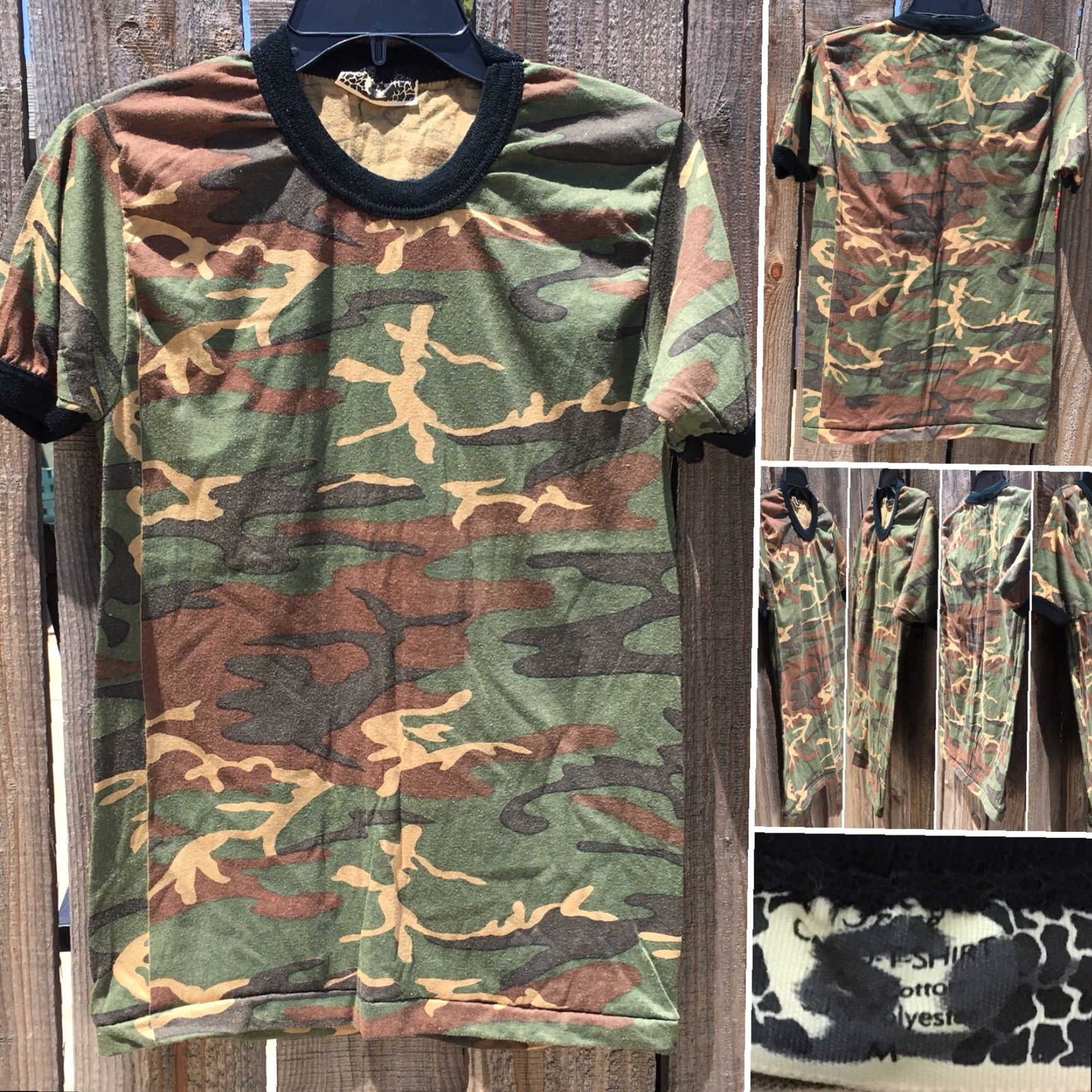 Vintage VINTAGE Camo T-Shirt Ringer Tee Cotton Polyester Size M Camouflage Shirt Men Size US M / EU 48-50 / 2 - 4 Thumbnail