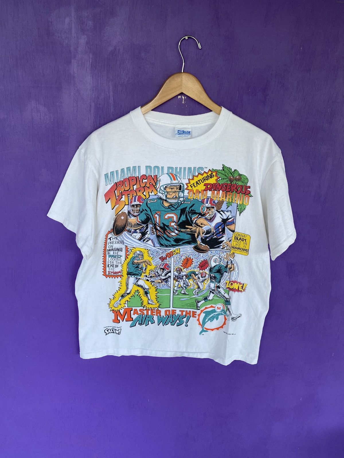 Salem Sportswear Vintage 1993 Salem Miami dolphins comic strip t-shirt Size US L / EU 52-54 / 3 - 1 Thumbnail