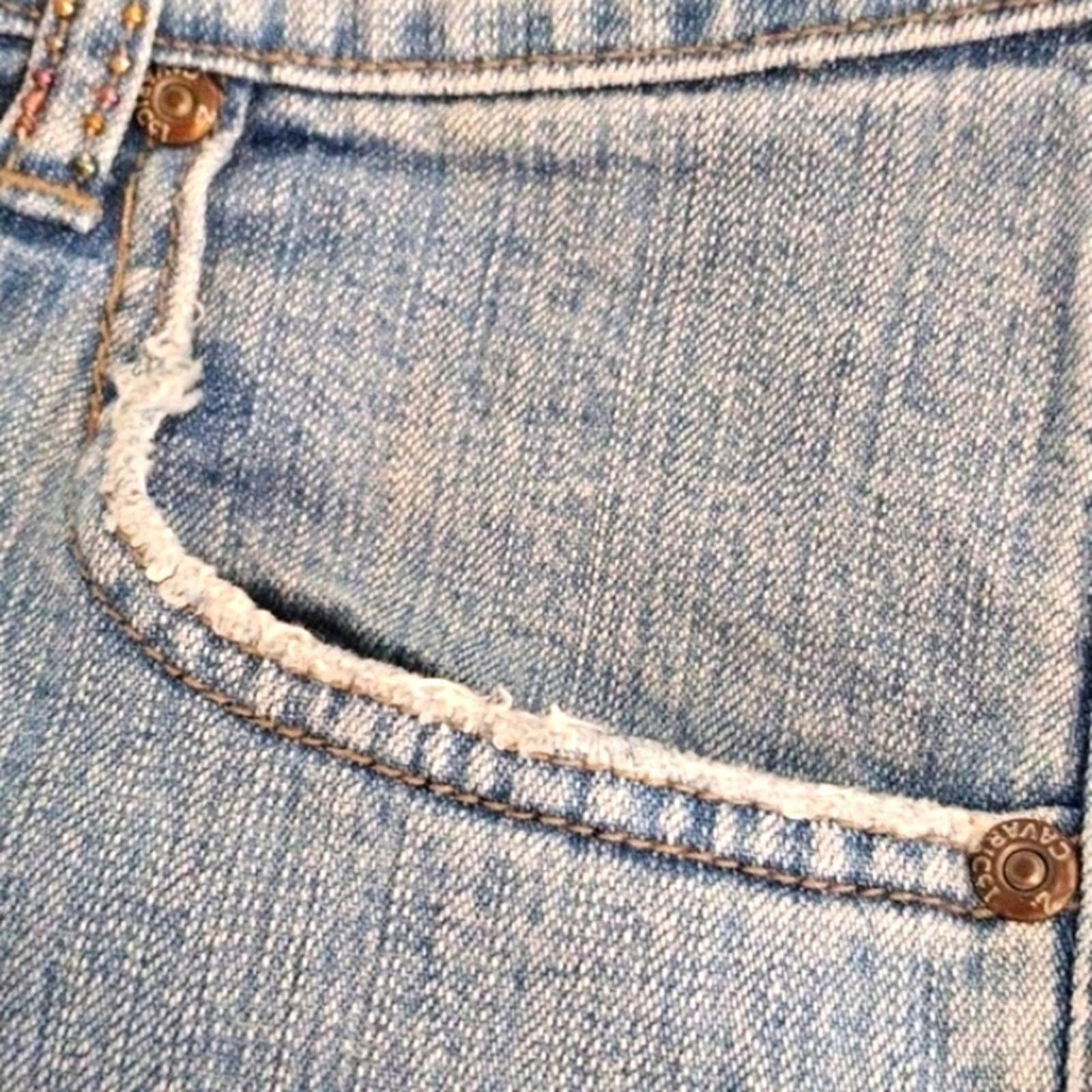Other Z. Cavaricci Jeans Sz 10 Beaded Floral FLARED 70s Bohemian Size 32" / US 10 / IT 46 - 11 Thumbnail