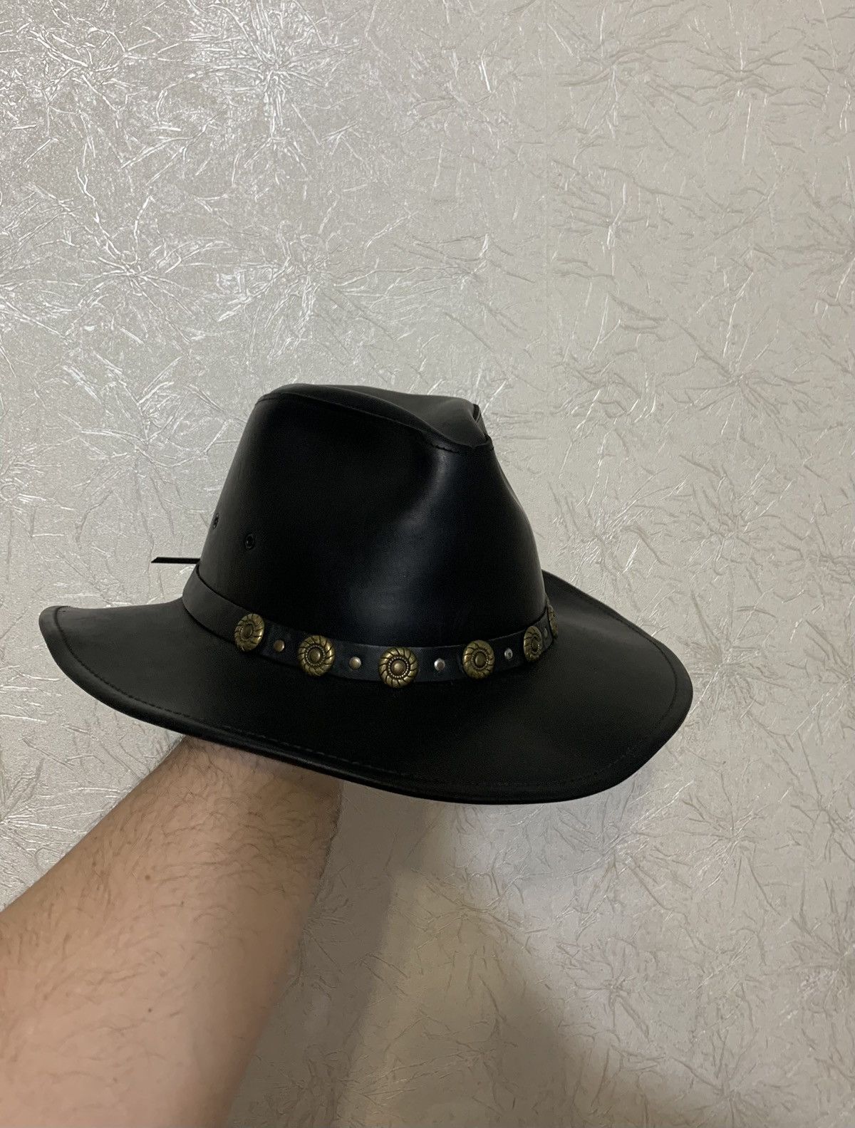 Cowboy Equipment × Herschel Supply Co. Rare Henschel Leather Vintage Black Cowboy Hat Made in USA Size ONE SIZE - 2 Thumbnail