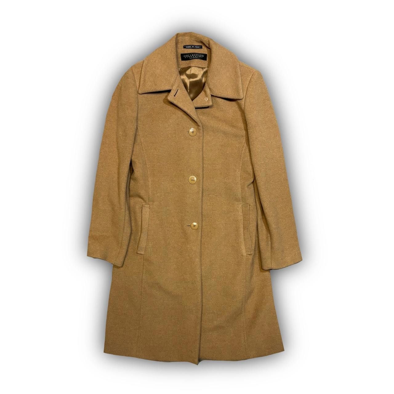 image of Designer Camel Hair Peacoat Size 4 Made In Italy in Tan, Women's