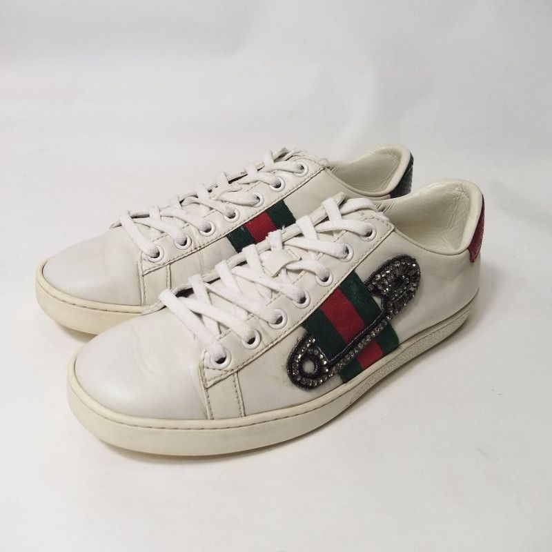 Gucci Gucci Ace Leather Low-Top Fashion Sneakers 0079 Size US 6.5 / IT 36.5 - 1 Thumbnail