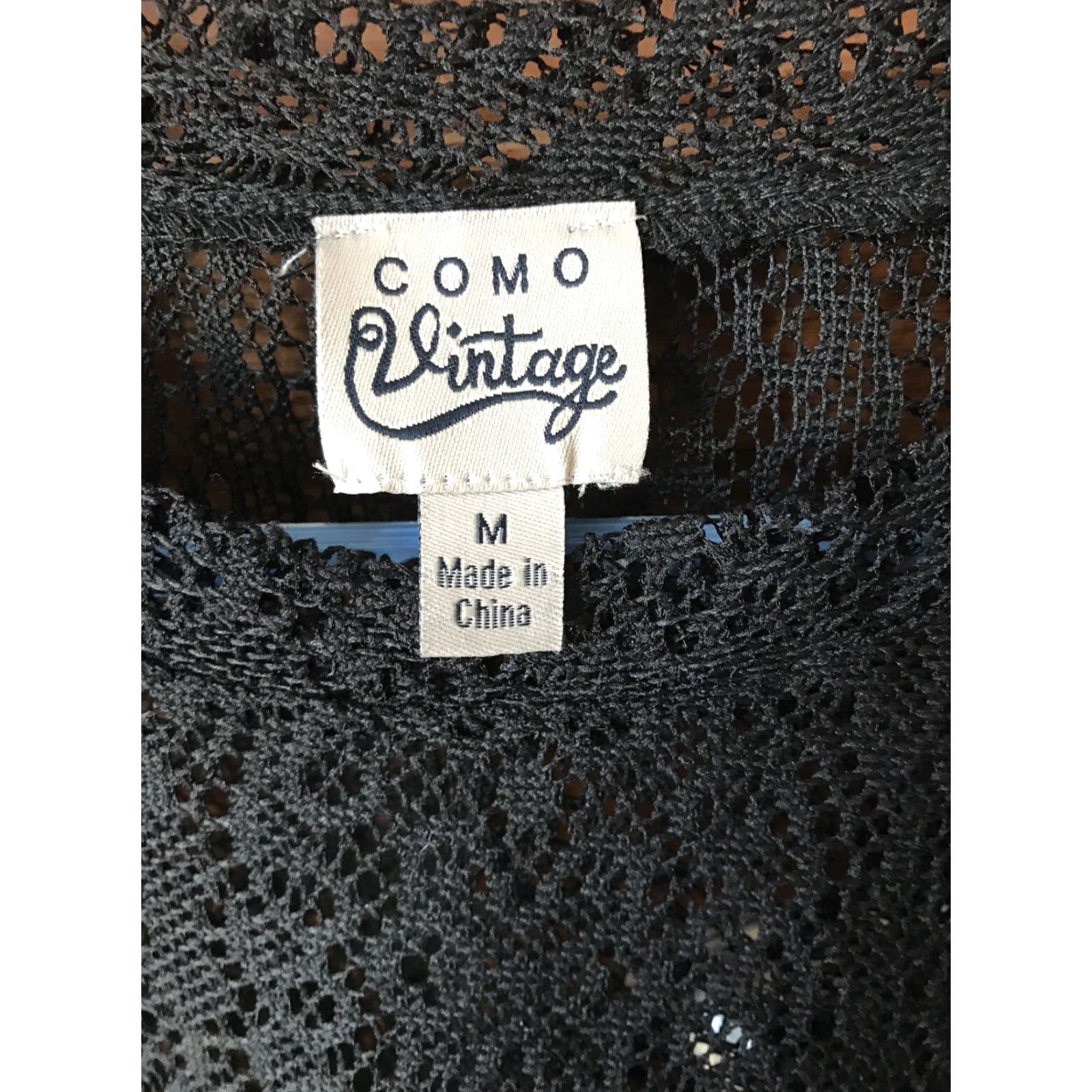 Vintage Como Long Sleeve Shirt Women M Black Sheer Lace B168 Medium Size M / US 6-8 / IT 42-44 - 2 Thumbnail