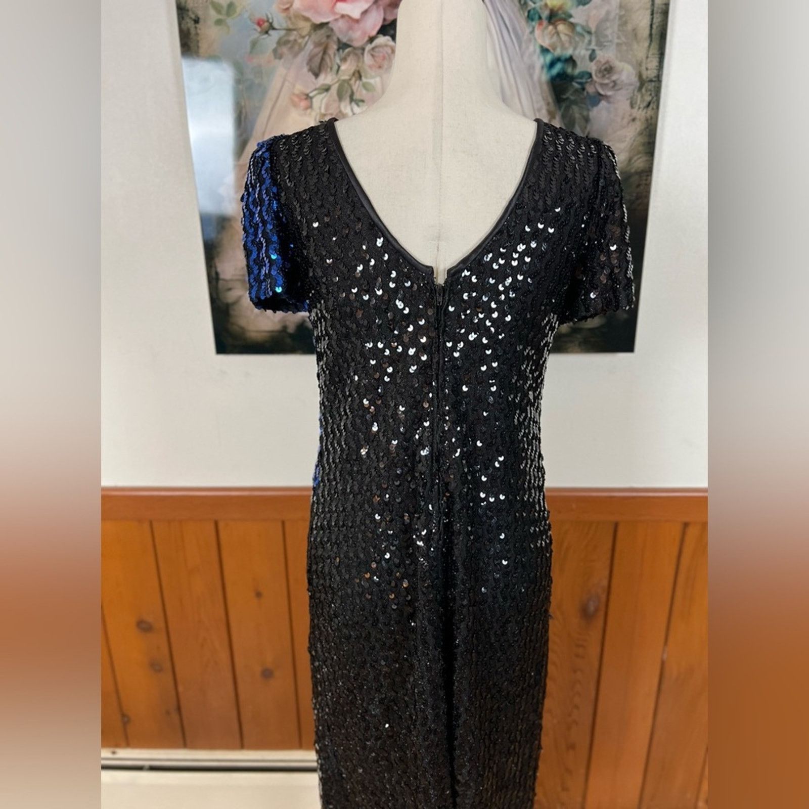 Vintage Fabulous Vintage 1980s Norman Berg Sequin Dress! Size L / US 10 / IT 46 - 6 Thumbnail