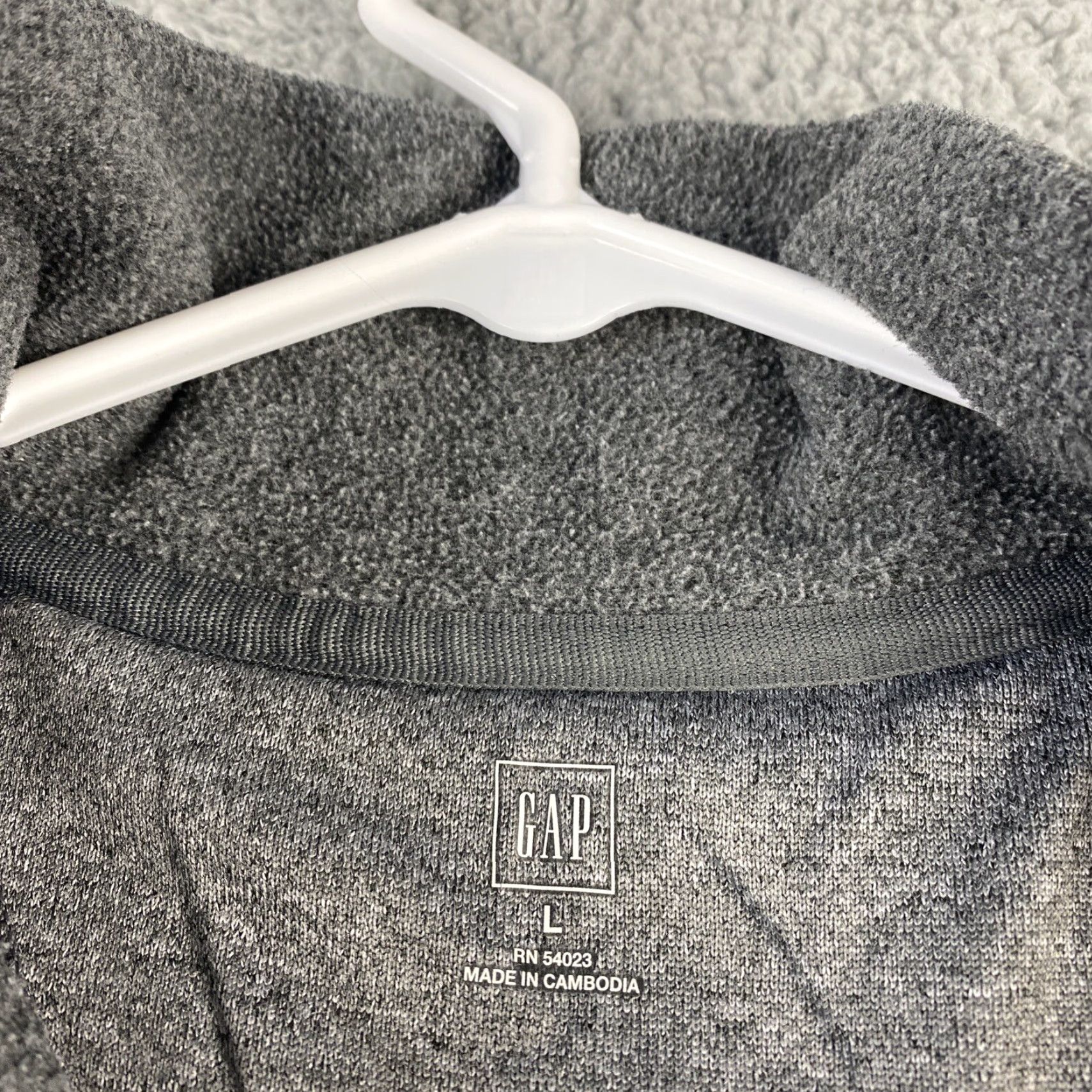 Gap GAP Sweater Fleece 1/2 Zip - Large Gray - Mock Neck, Long Sleeve - Pullover - Womens Size L / US 10 / IT 46 - 4 Thumbnail