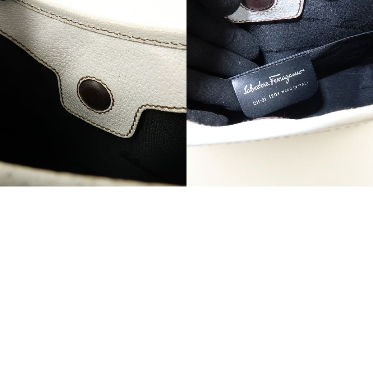 Salvatore Ferragamo Ferragamo Calfskin Shoulder Bag White Size ONE SIZE - 8 Thumbnail
