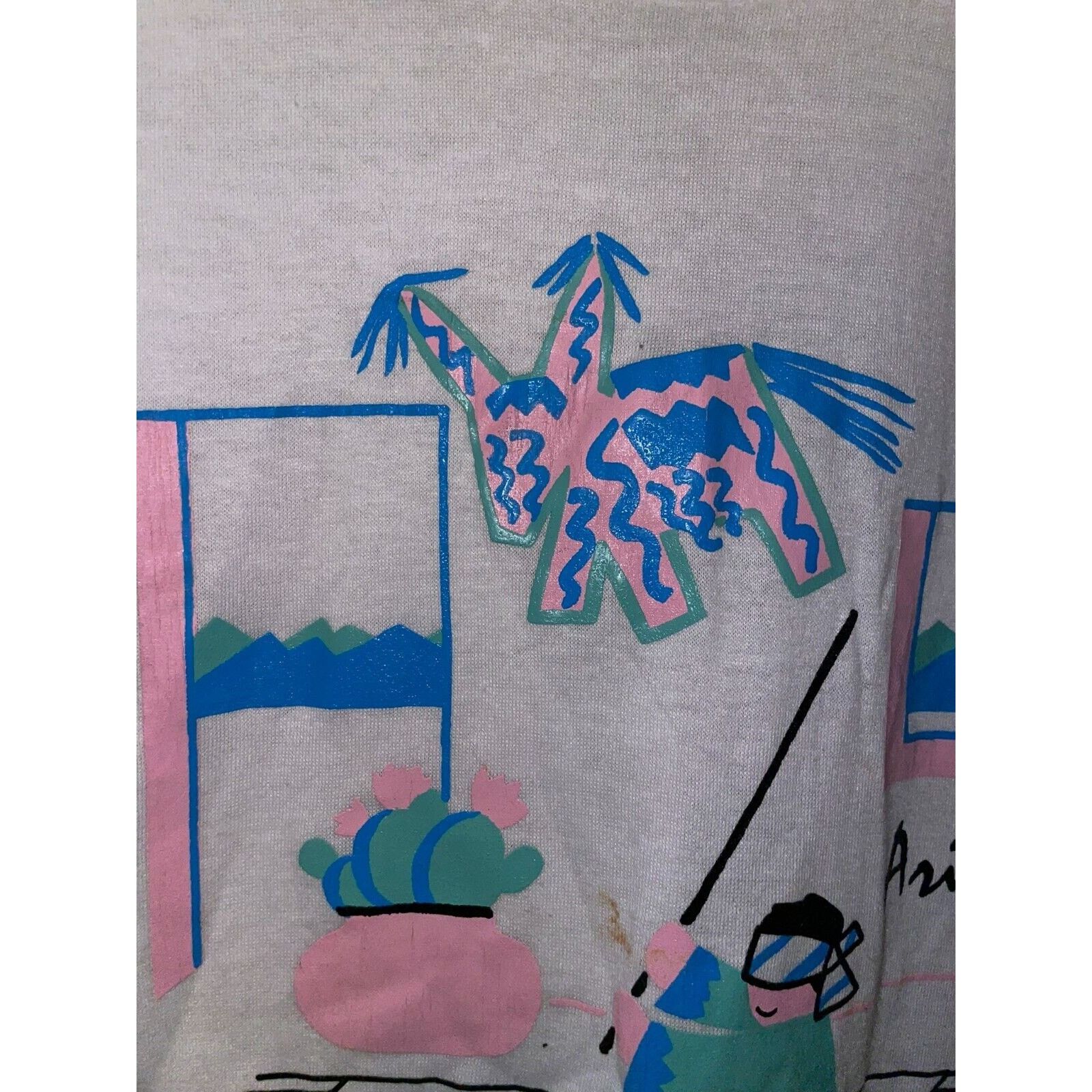 Jerzees Vintage Arizona Shirt Pinata Party Graphic White M Tee Size US M / EU 48-50 / 2 - 5 Thumbnail