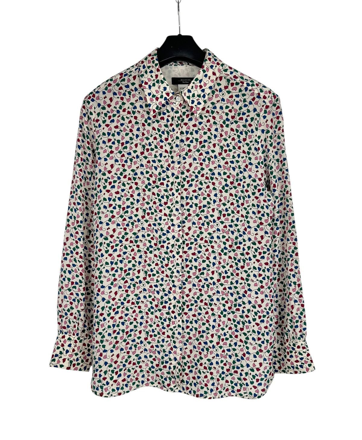 Weekend Max Mara Weekend Max Mara Silk Printed Collared Blouse Button Up Size XL / US 12-14 / IT 48-50 - 7 Thumbnail