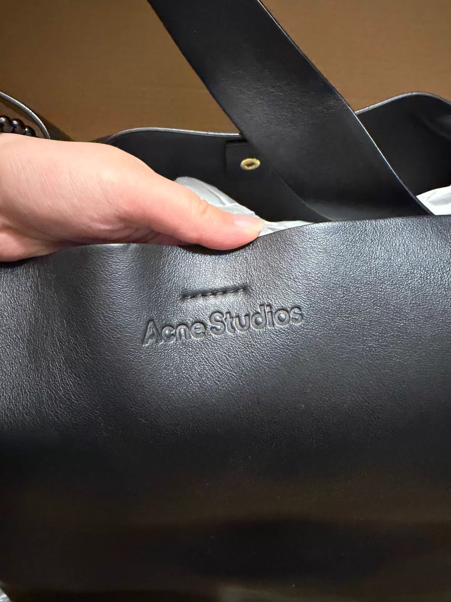 Acne Studios Acne Studios Musubi Large Black 100% Italian Leather Tote Size ONE SIZE - 7 Thumbnail