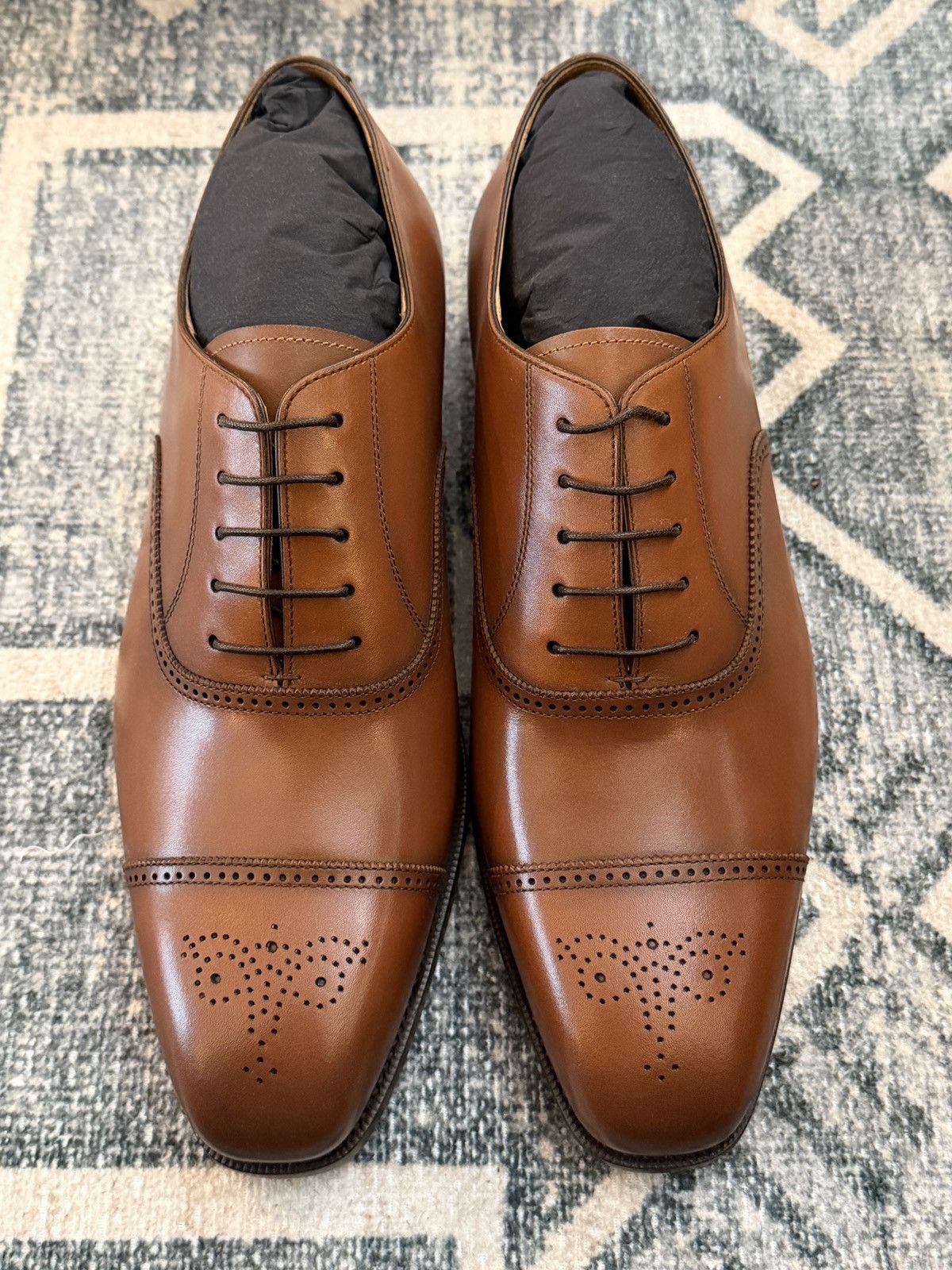 Ralph Lauren Purple Label RL Purple Label Denver Burnished Calfskin Cap-Toe Shoes Size US 11.5 / EU 44-45 - 6 Thumbnail