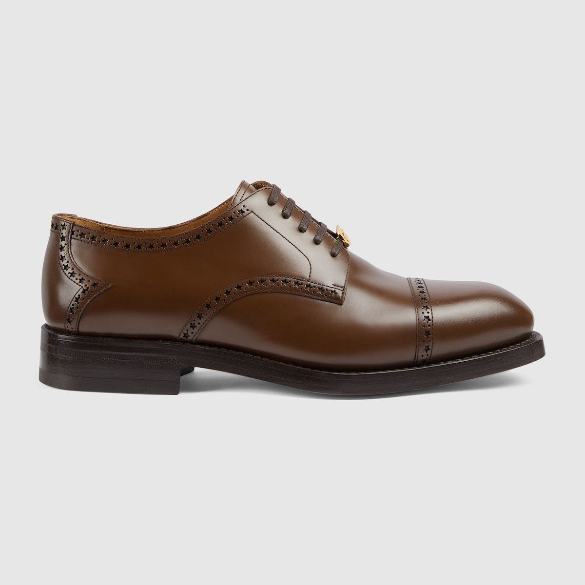 Gucci o1s1wg110125 Lace-Up Shoes With Brogue Details in Brown Size US 7.5 / EU 40-41 - 1 Thumbnail
