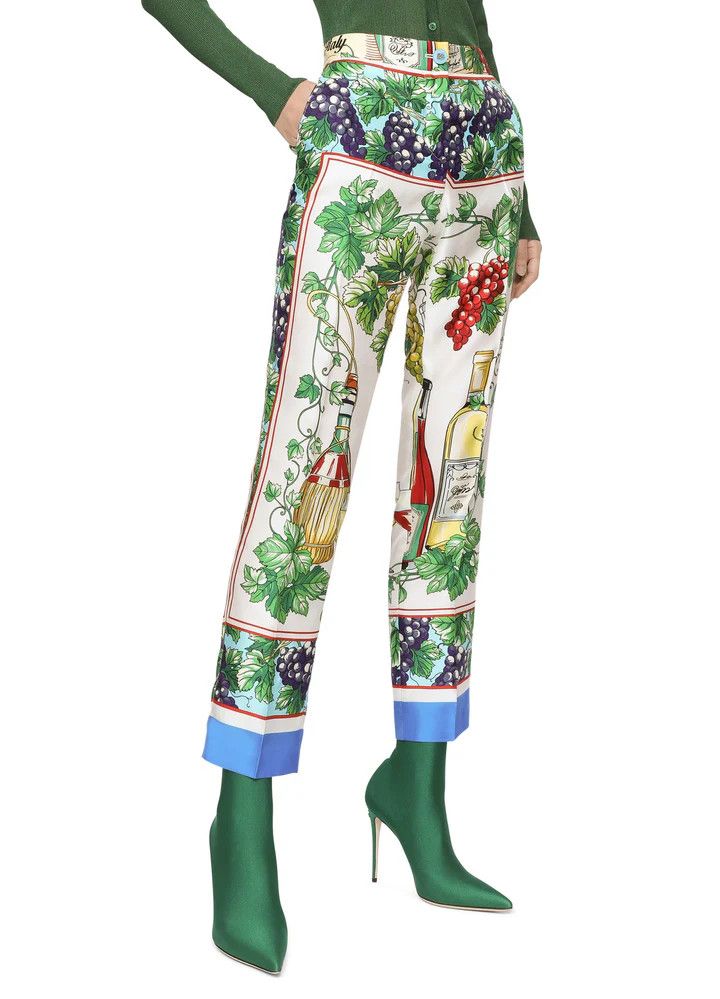Dolce & Gabbana o1y0925 Silk Sweatpant in Multicolor Size 26" / US 2 / IT 38 - 2 Thumbnail