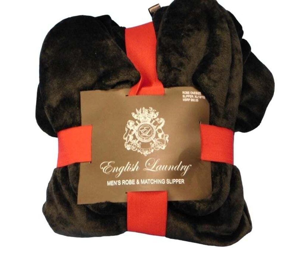 English Laundry English Laundry Men's Robe & Matching Slipper Set XL Size ONE SIZE - 1 Thumbnail