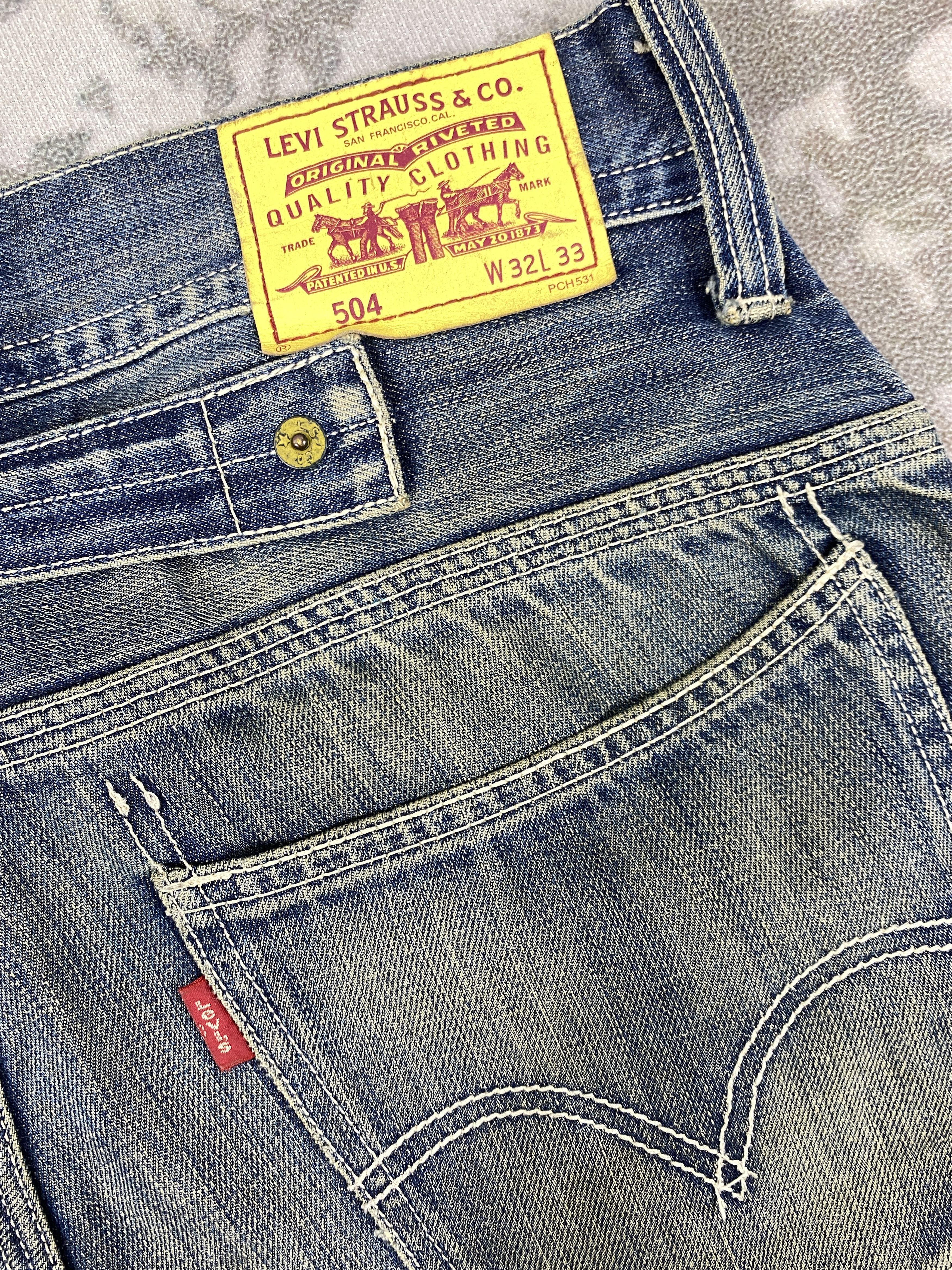 Levi's Dirty Blue Vintage Levi's 504 Jeans 35x28.5 Denim -SJ152 Size US 35 - 9 Thumbnail