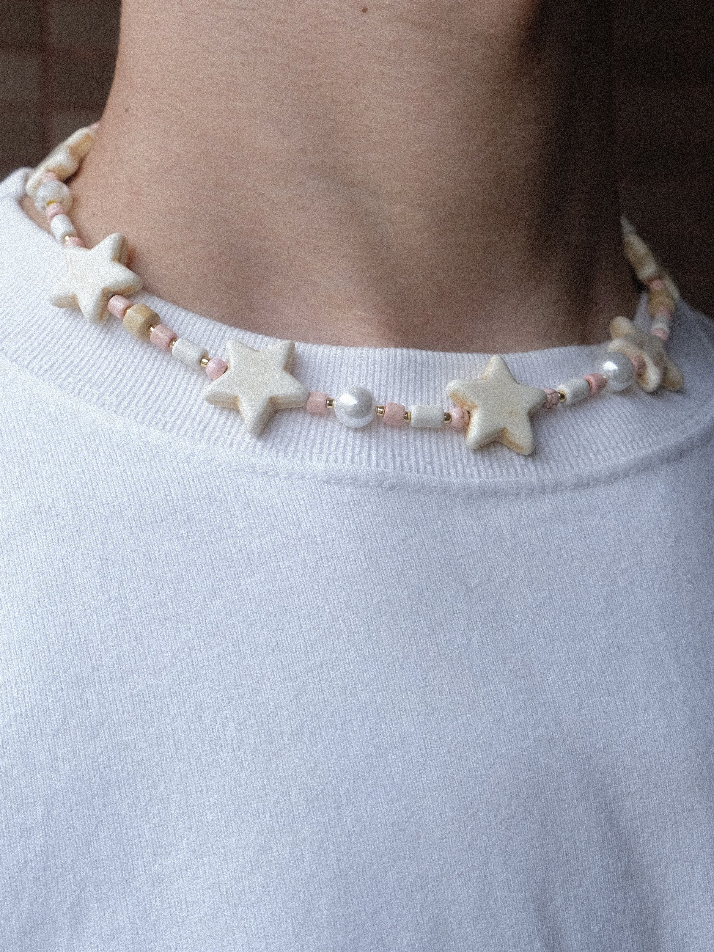 Handmade × Jewelry Handmade Barbie Pink Star Tophus Gemstone Necklace 16in Size ONE SIZE - 3 Thumbnail