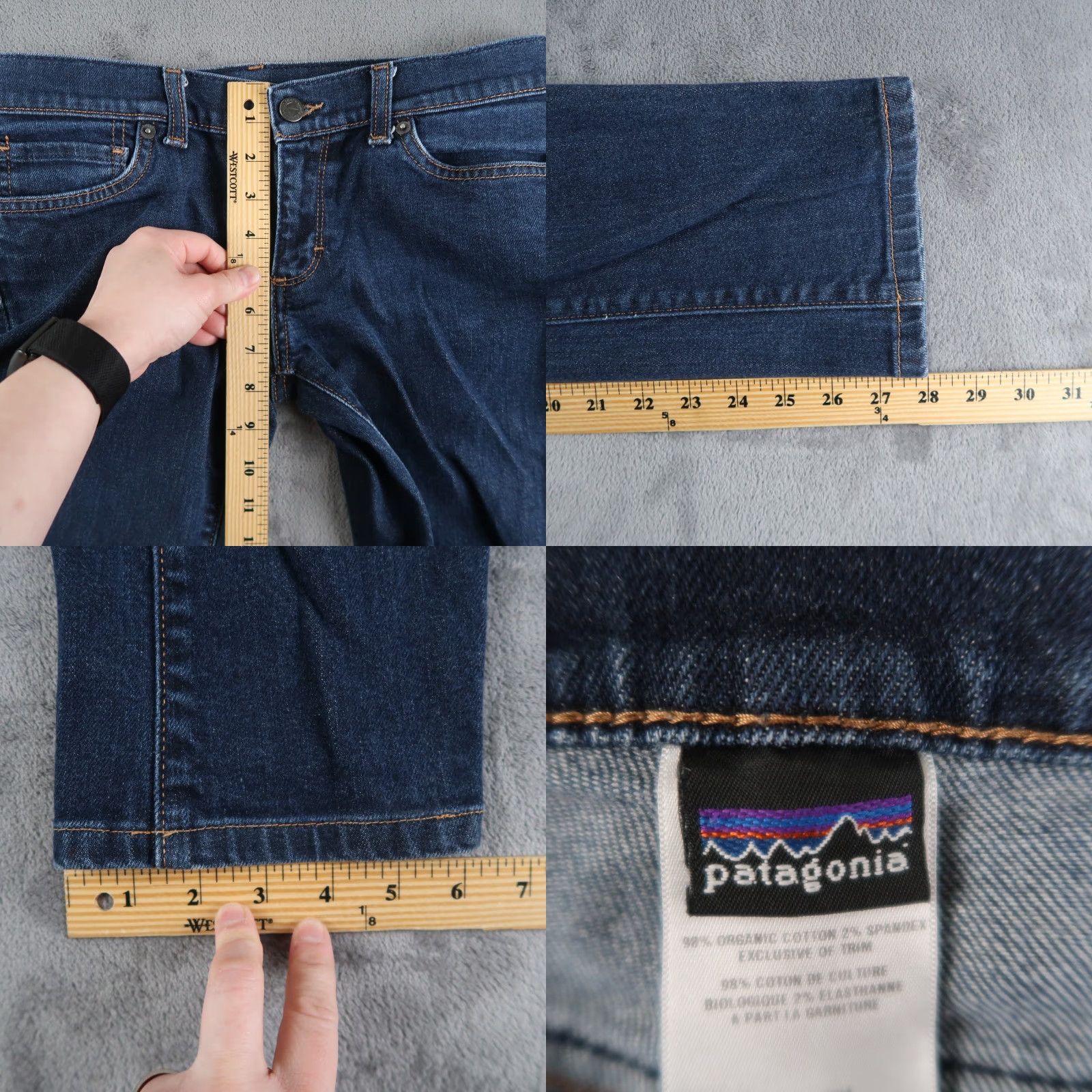 Patagonia Patagonia Jeans Womens 28 Straight Regular Fit Dark Apple Patagonia Denim 5-Pocket Logo Blue Modern Outdoors Jeans Womens Size 28" / US 6 / IT 42 - 8 Thumbnail