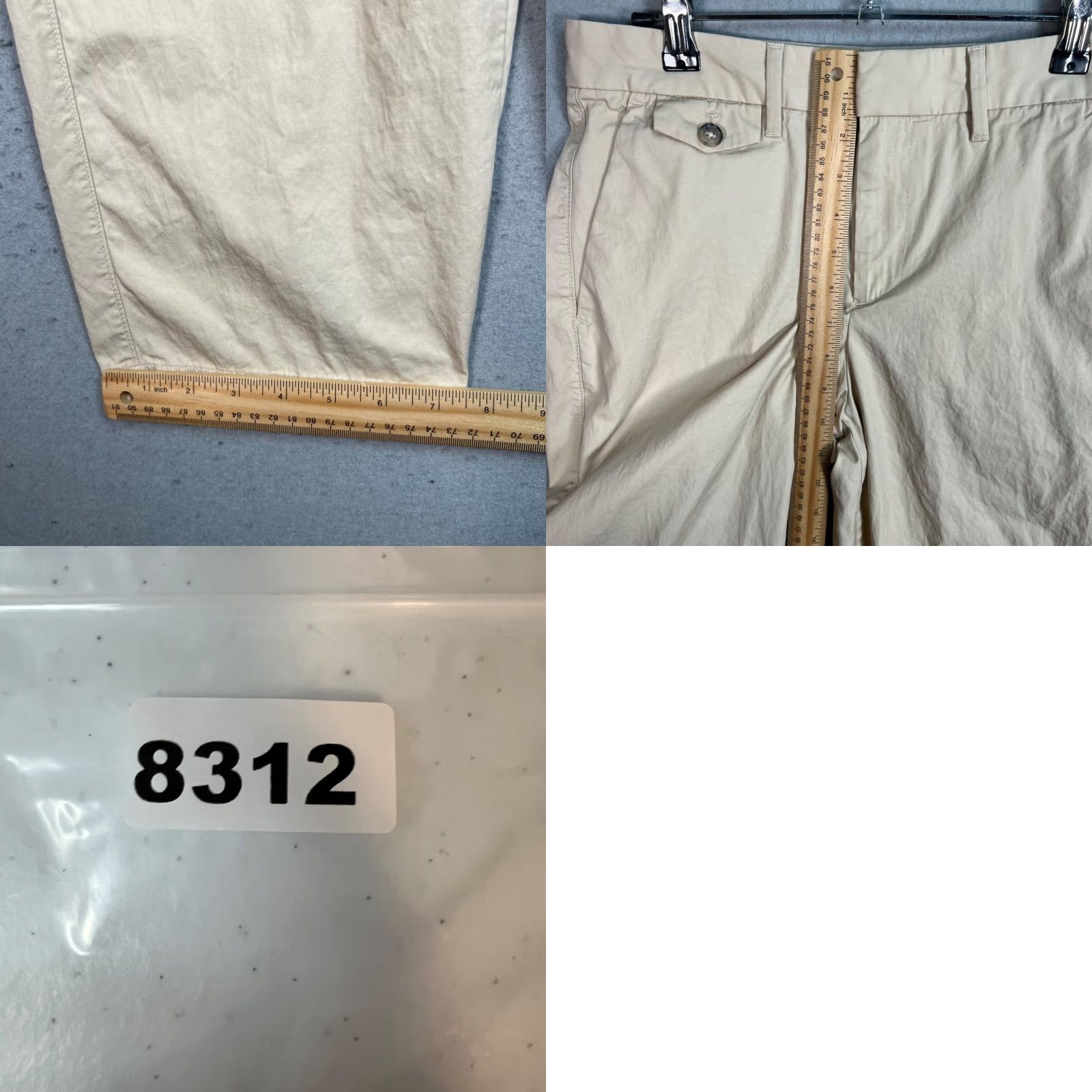 Banana Republic VINTAGE Banana Republic Womens Cropped Straight Leg Cotton Pants 0S Beige Size 25" / US 0 / IT 36 - 8 Thumbnail