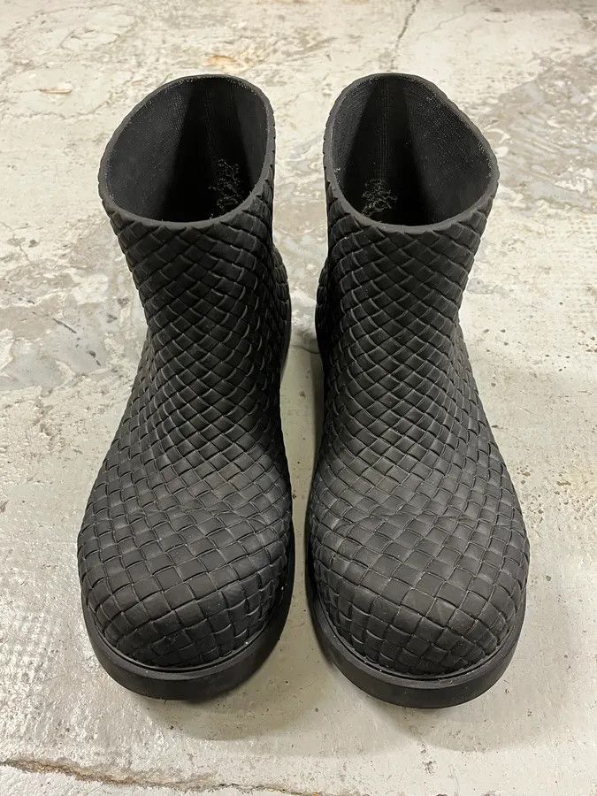 Bottega Veneta Bottega Veneta Black Woven Leather Boots Size US 8 / EU 41 - 2 Thumbnail