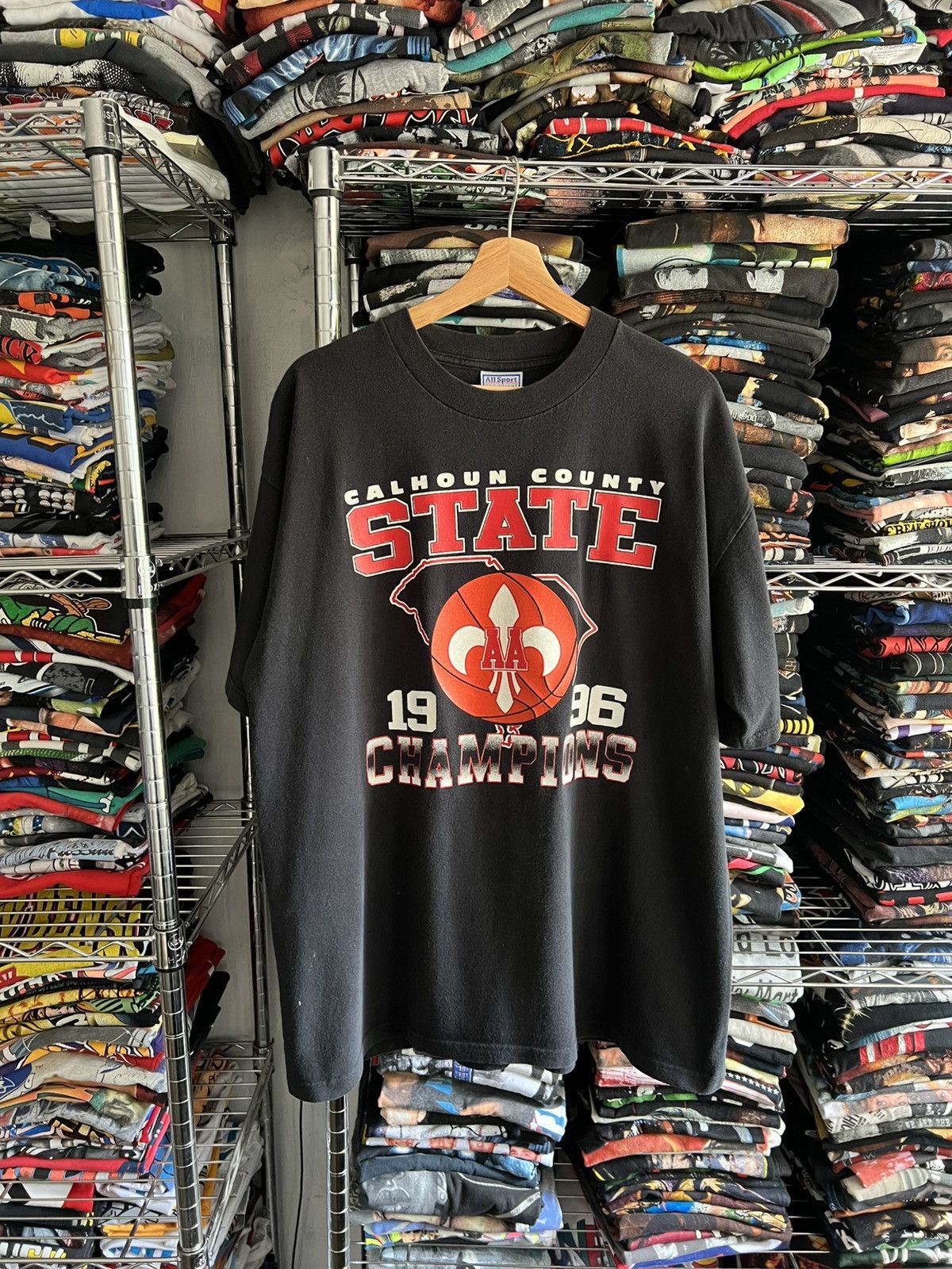 NBA 1996 Calhoun Counti State New Orleans Saints Single Stitch Size US XL / EU 56 / 4 - 1 Thumbnail