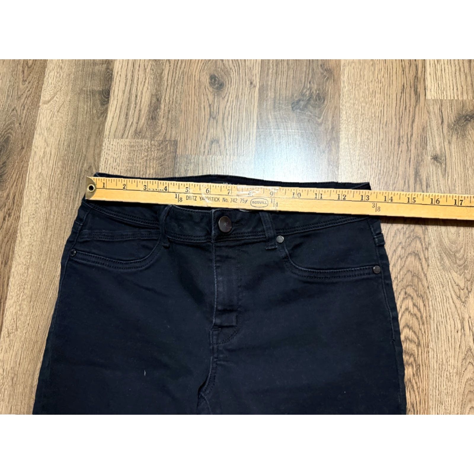 Vintage 1822 Denim Jeans Women 8 Black Denim Straight Mid Rise Pockets Womens Size 30" / US 8 / IT 44 - 7 Thumbnail