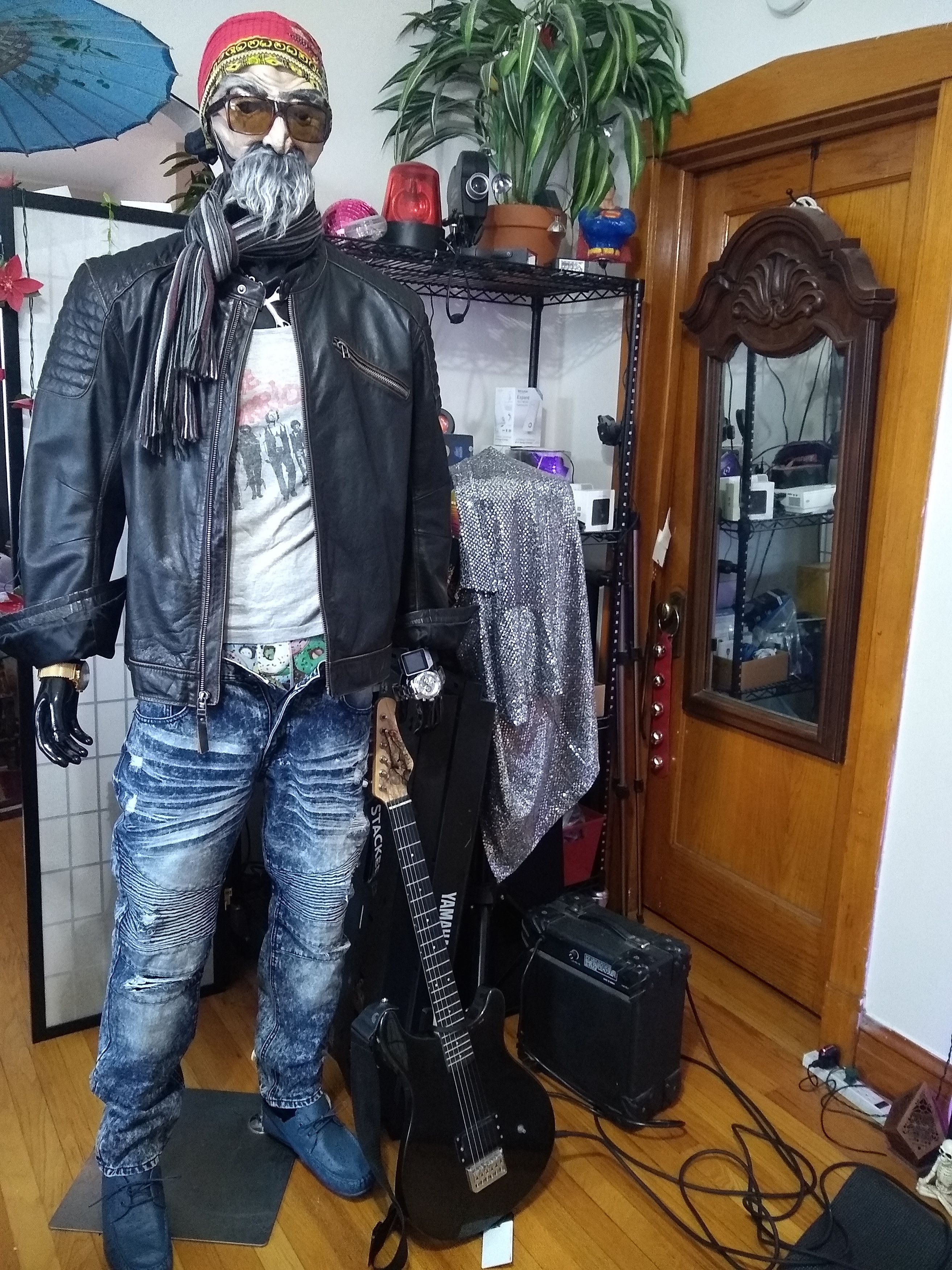 Black Rivet Leather Jacket Genuine Motorcycle Style Size US XL / EU 56 / 4 - 2 Thumbnail