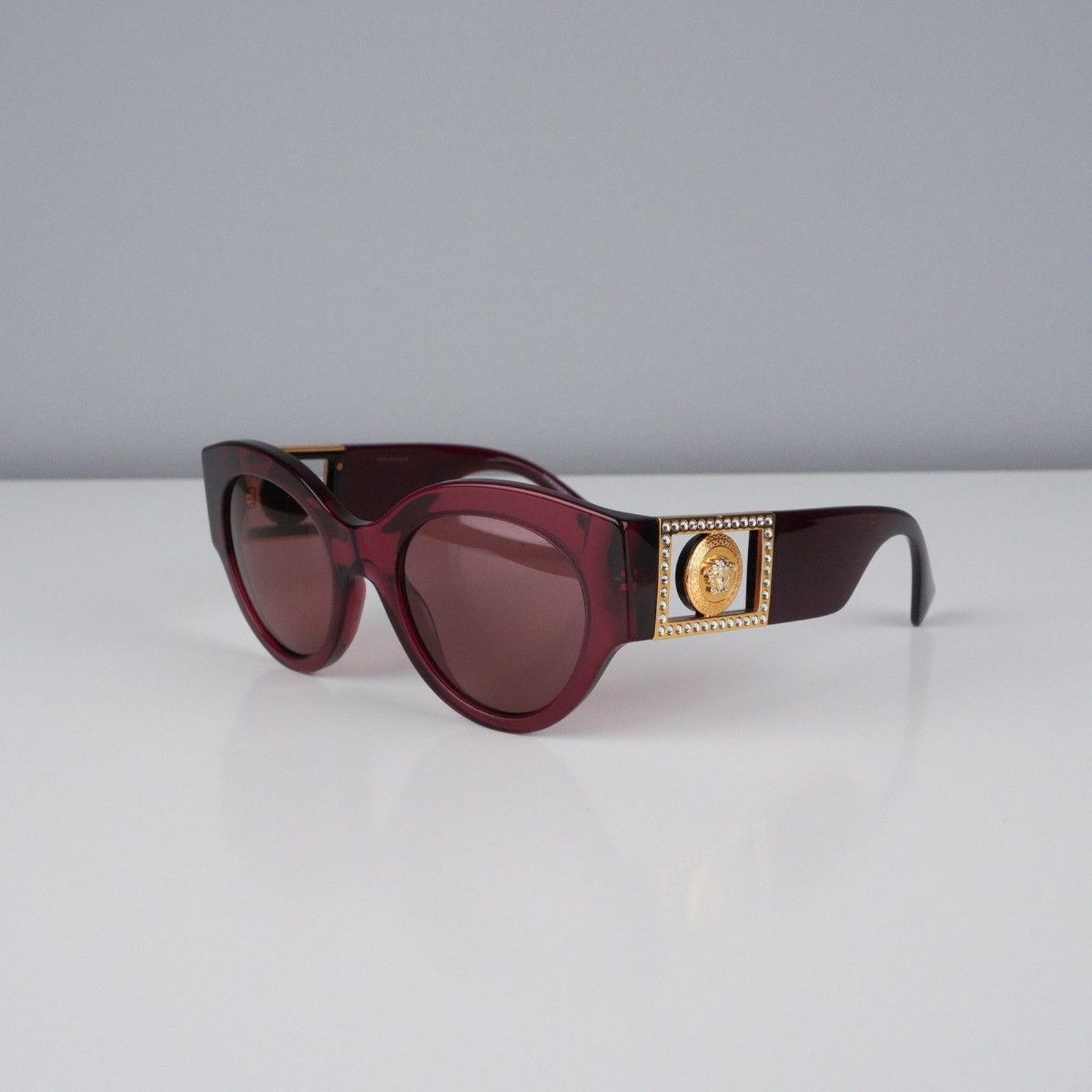 Versace Versace big swarovski medusa gold logo oversized sunglasses Size ONE SIZE - 1 Thumbnail