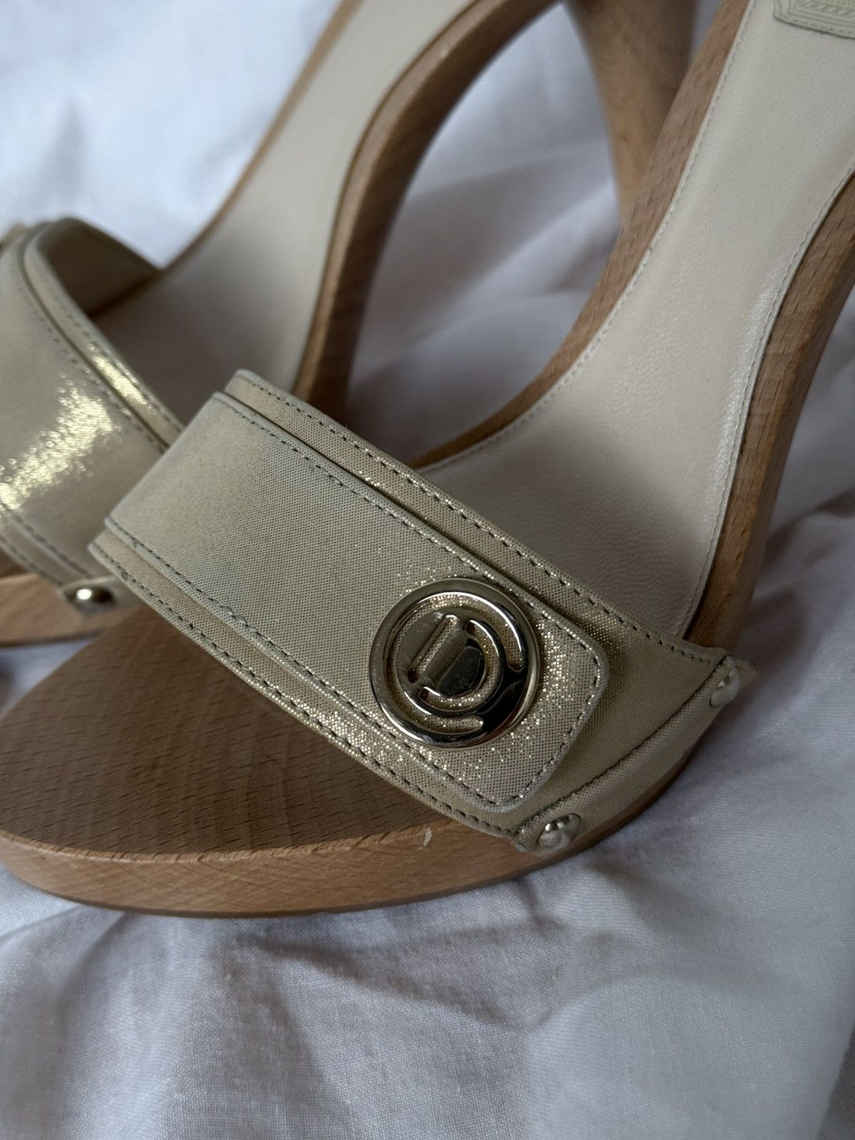 Dior Christian Dior Gold/Wood Clogs Sandals Mules Size US 6 / IT 36 - 4 Thumbnail
