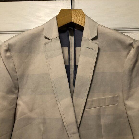 I.N.C INC men's beige 100%cotton sport coat jacket blazer size: S Size 38R - 2 Thumbnail