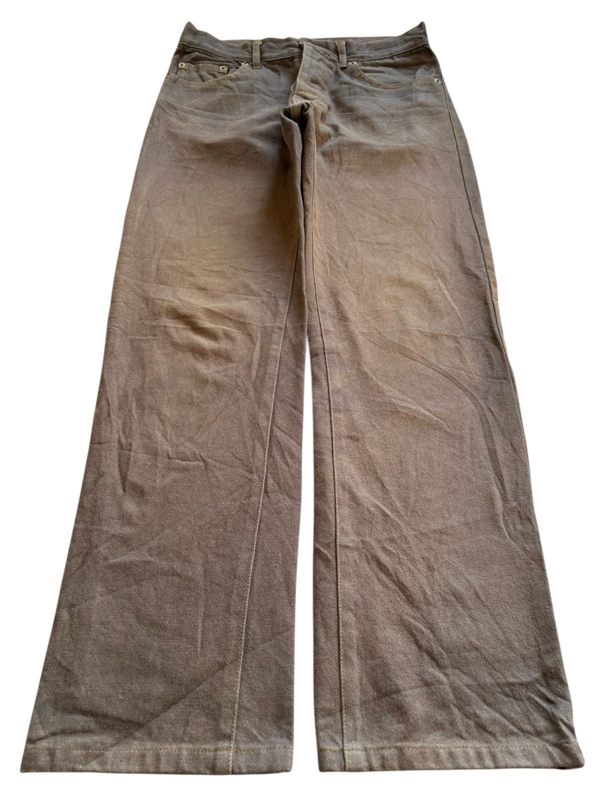 Yohji Yamamoto Vintage Ined By Yohji Yamamoto ButtonFly Rusty Mud Wash Jean Size US 29 - 1 Thumbnail