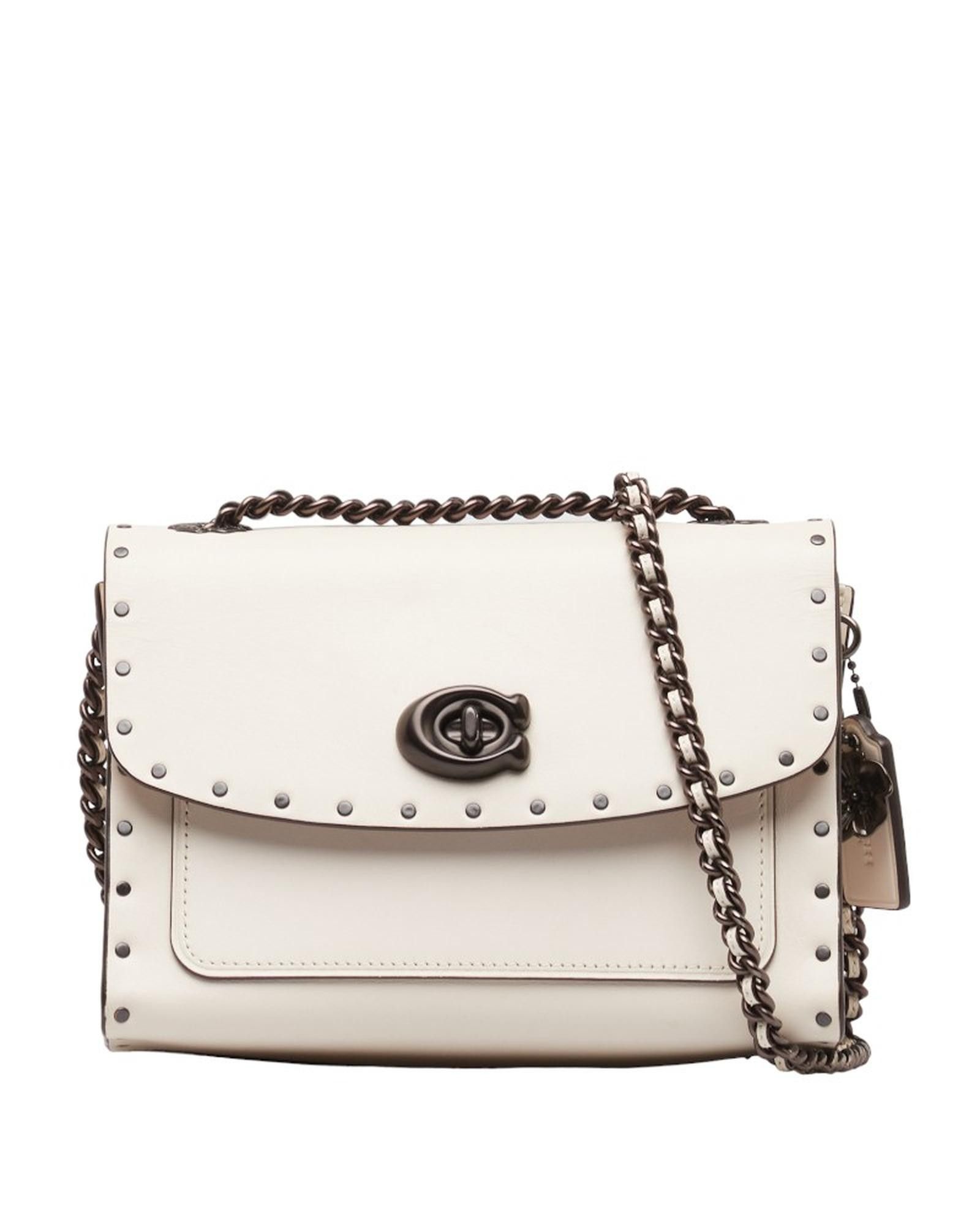 image of Riveted White Shoulder Bag Coach Parker 18, Women's