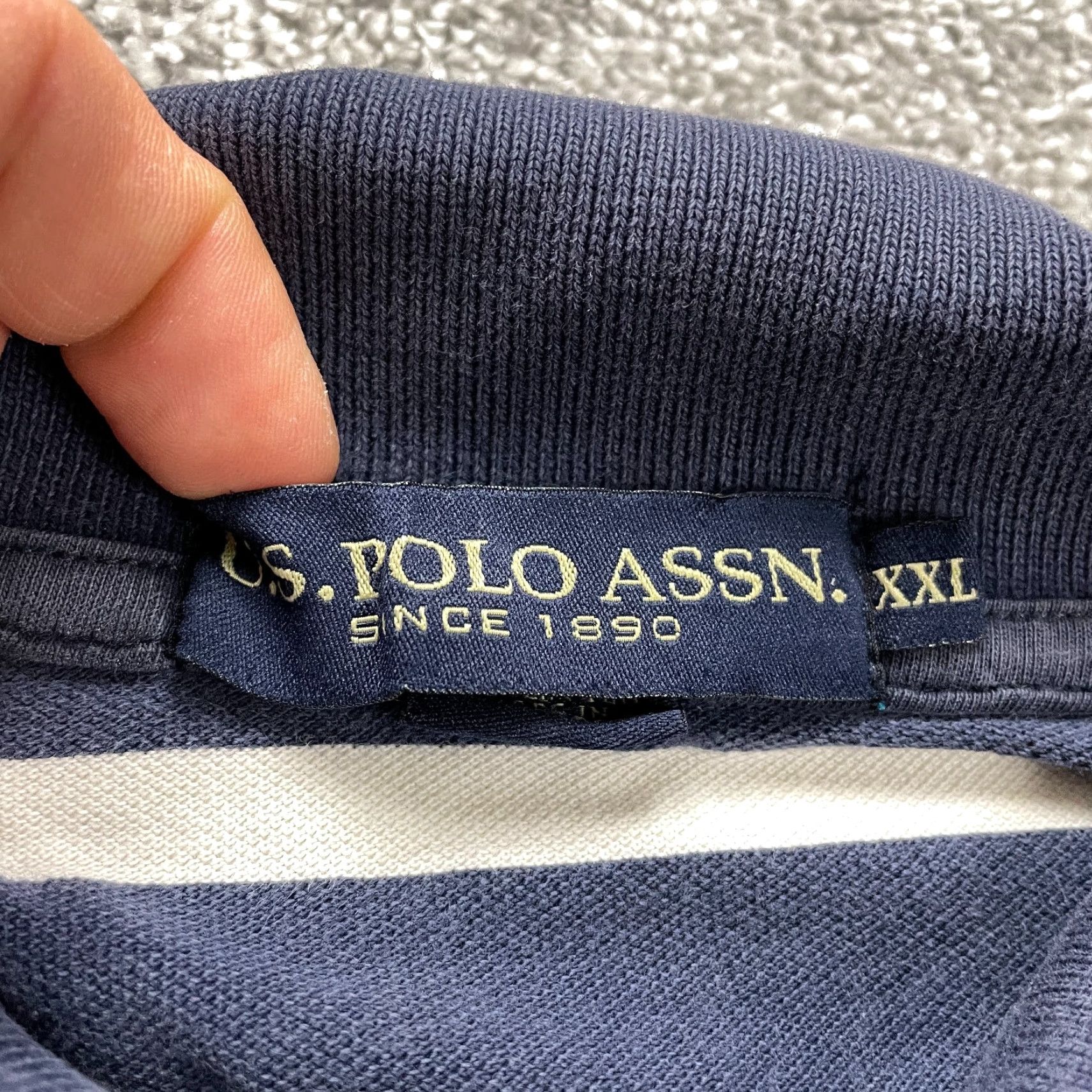 Vintage US Polo Assn. Polo Shirt Mens 2XL Blue White Striped Cotton Short Sleeve Casual Outdoor Sports Size US XXL / EU 58 / 5 - 4 Thumbnail